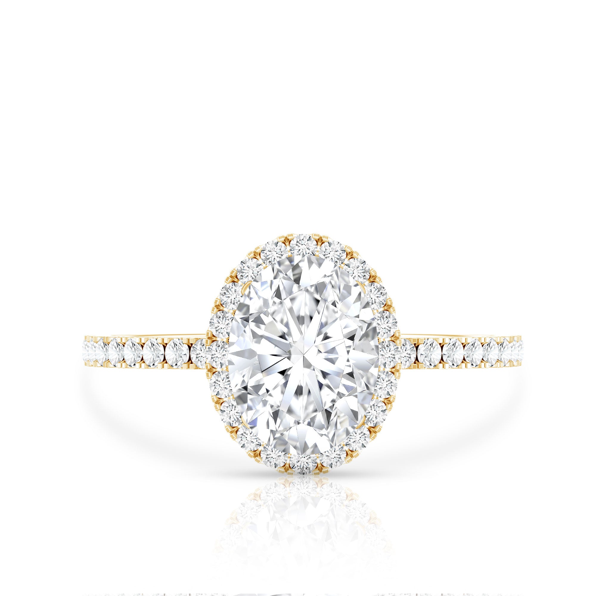 Brilliant Cut Moissanite Oblong Engagement Ring With Certificate D-VS1 - Rosec Jewels