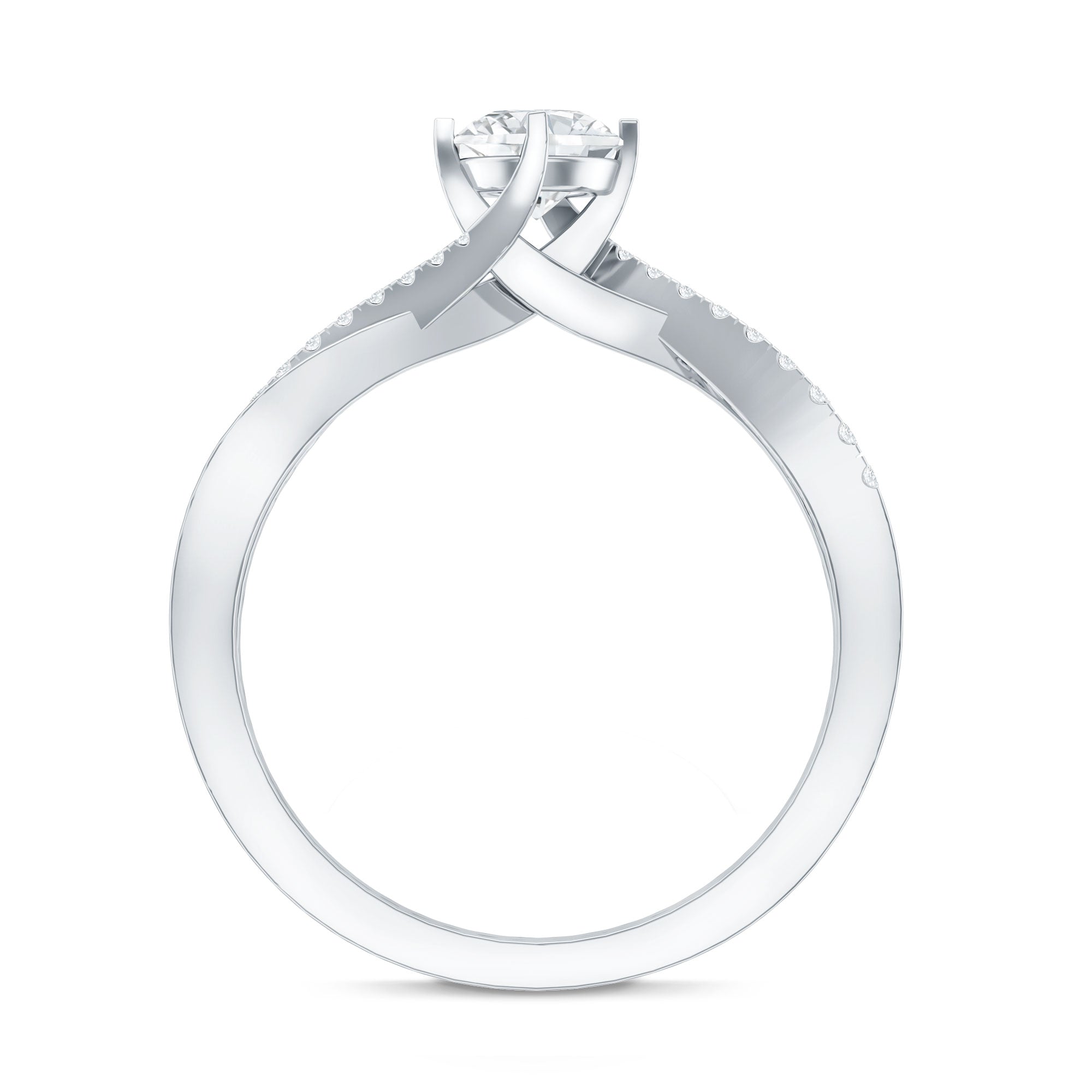 Round Cut Moissanite Infinity Engagement Ring for Her D-VS1 - Rosec Jewels
