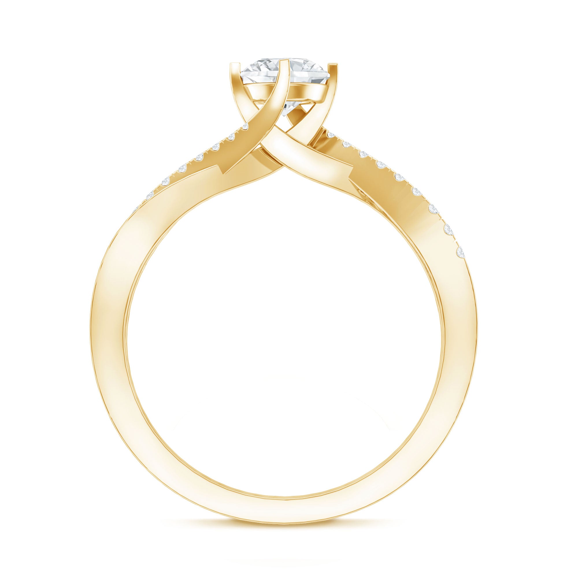 Round Cut Moissanite Infinity Engagement Ring for Her D-VS1 - Rosec Jewels