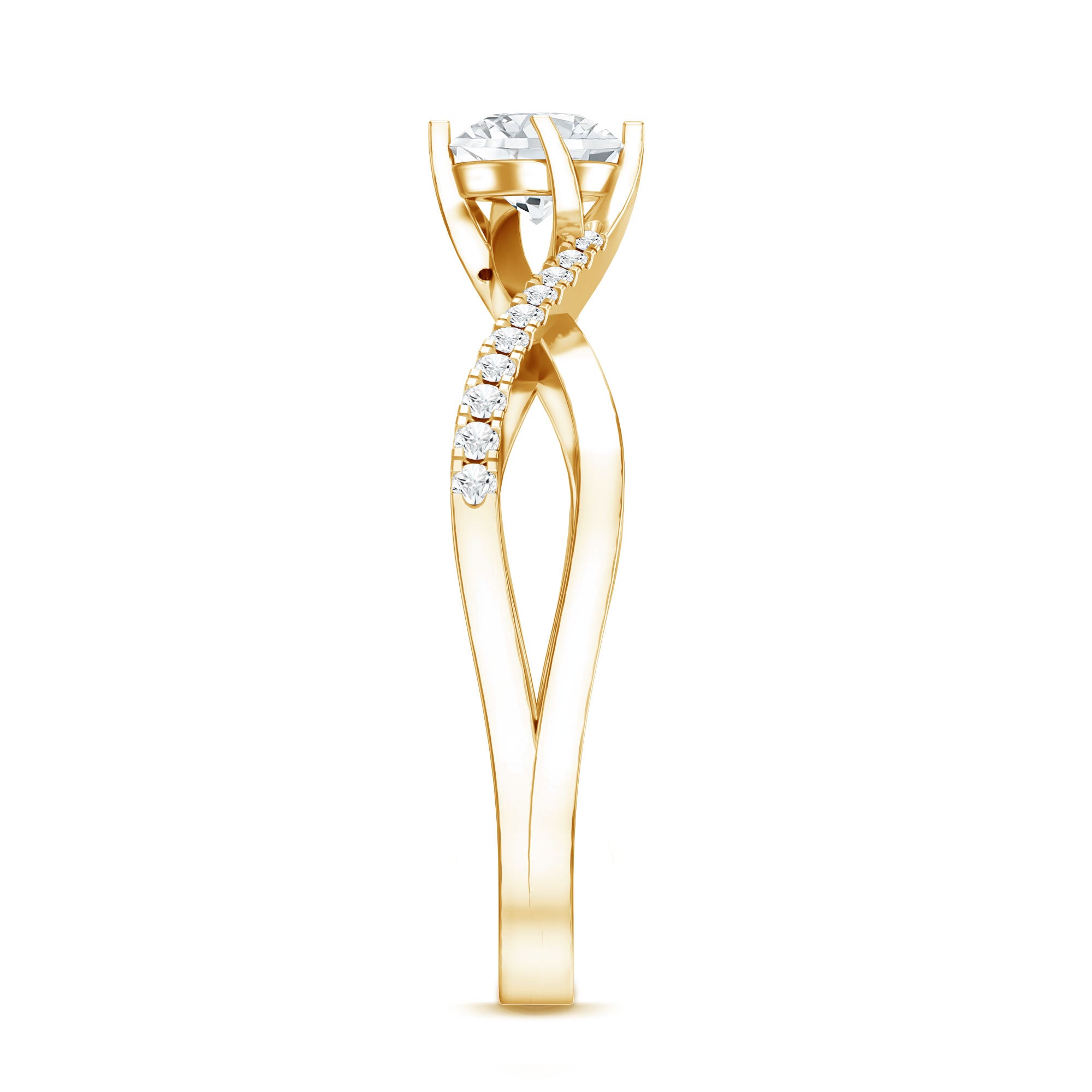 Round Cut Moissanite Infinity Engagement Ring for Her D-VS1 - Rosec Jewels
