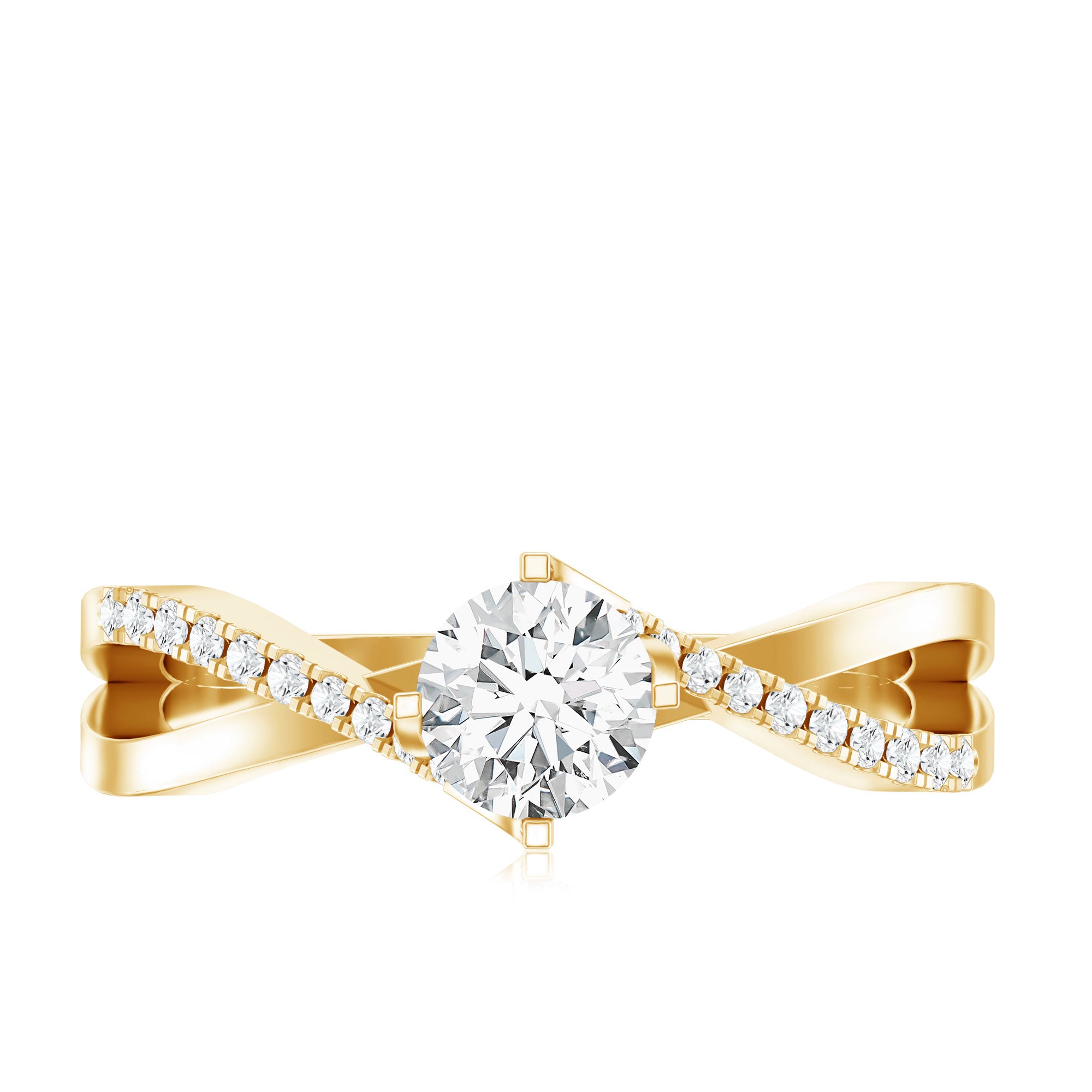 Round Cut Moissanite Infinity Engagement Ring for Her D-VS1 - Rosec Jewels