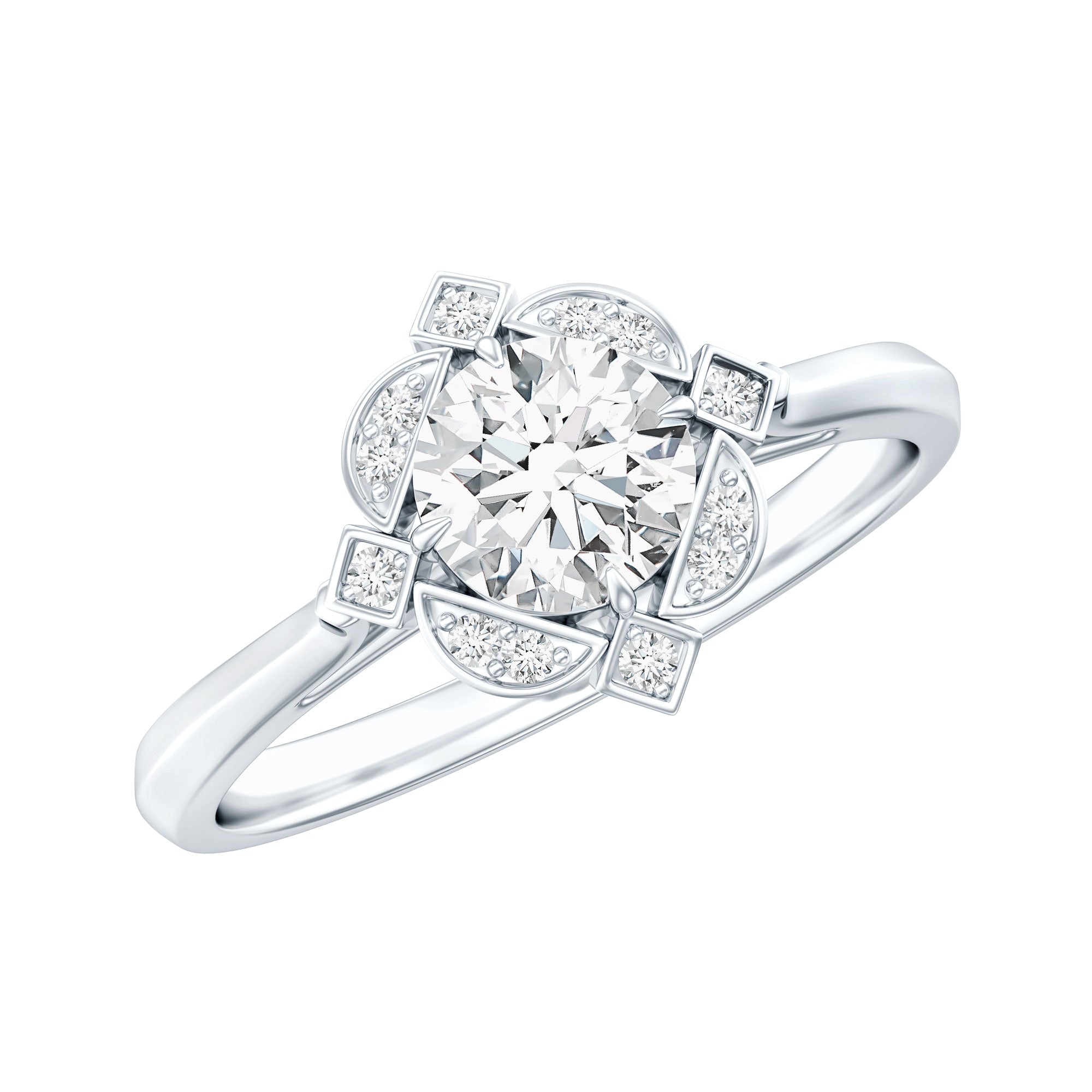 Vintage Inspired Moissanite Engagement Ring With Certificate