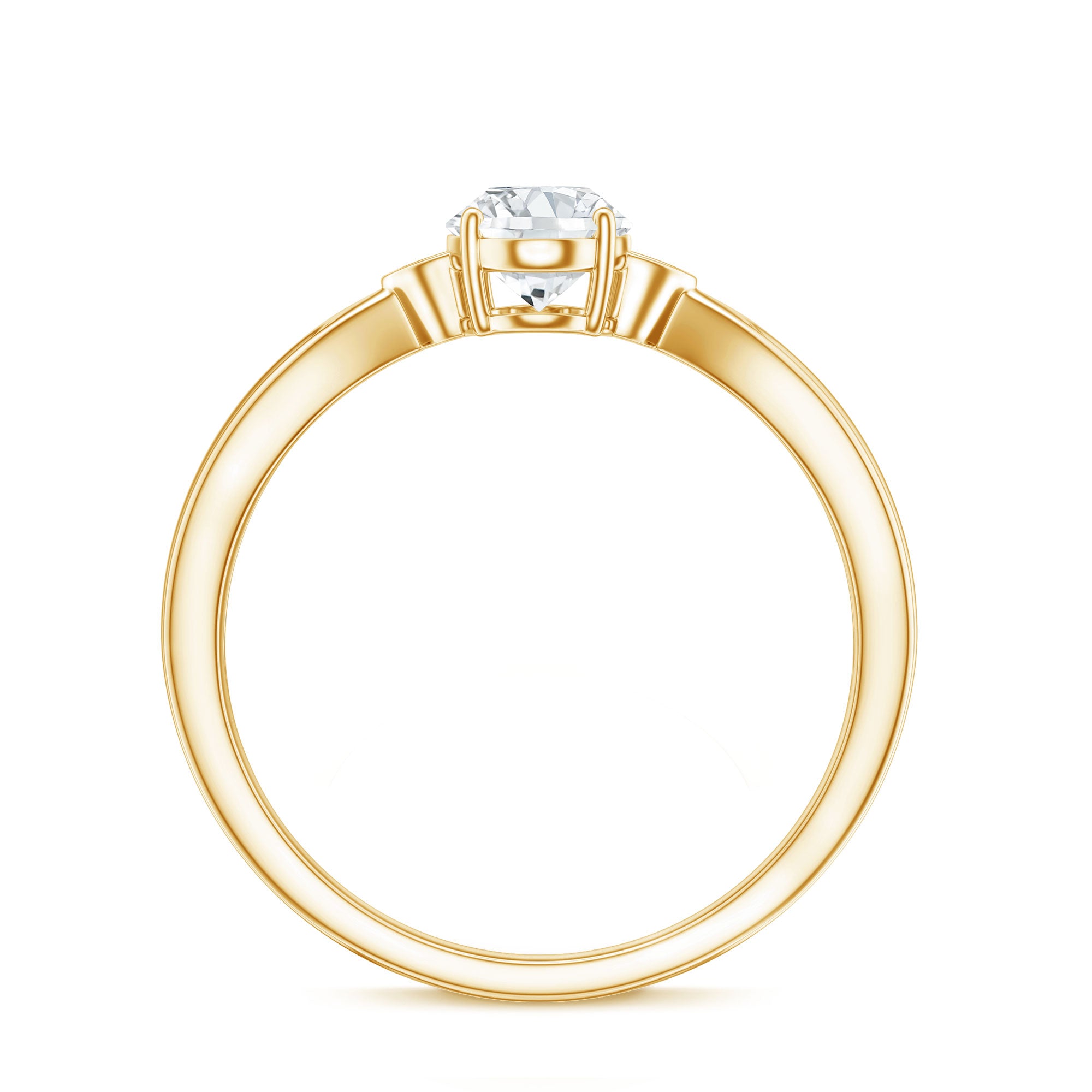 Oval Moissanite Solitaire Engagement Ring with Certificate D-VS1 - Rosec Jewels