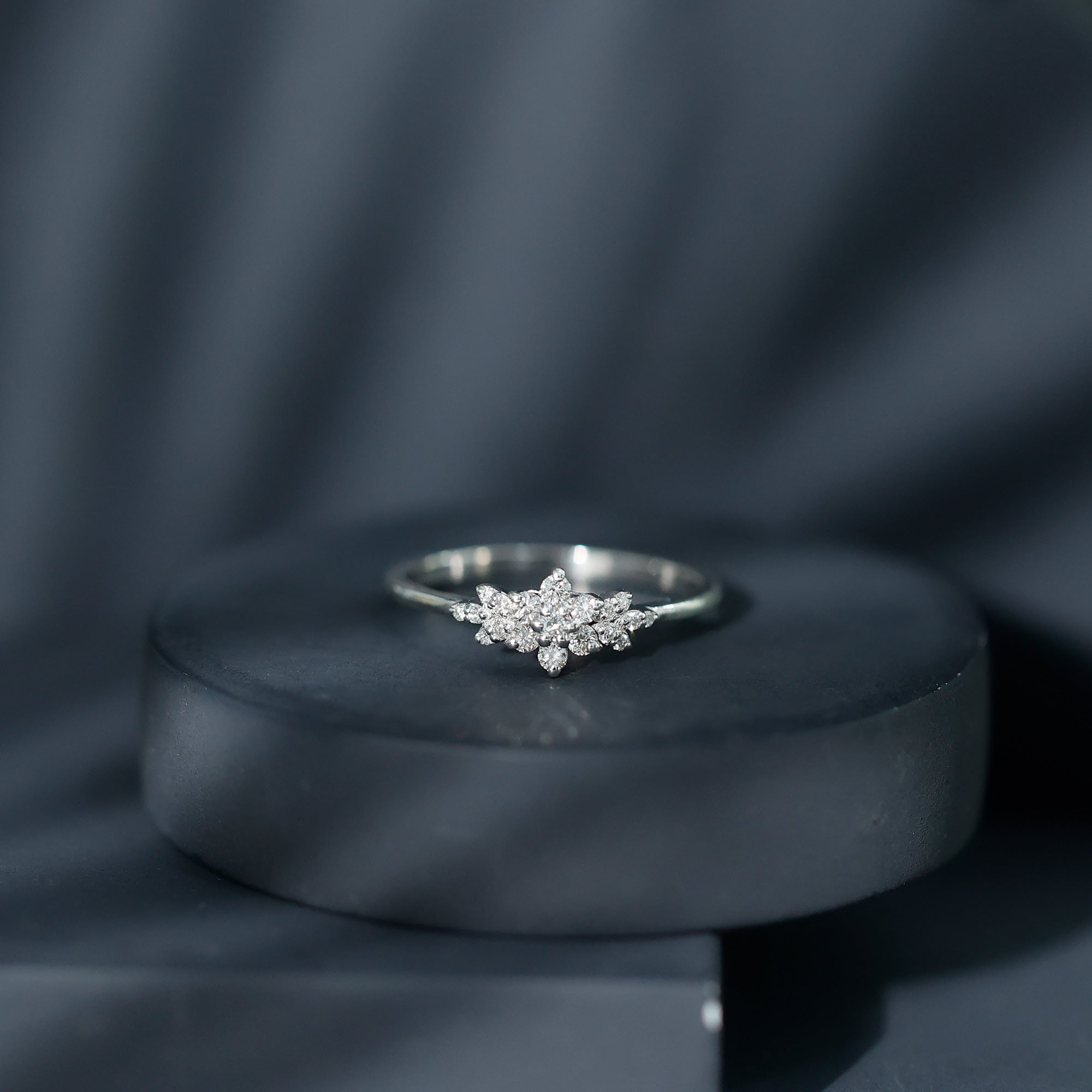 Certified Moissanite Flower Cluster Ring for Women D-VS1 - Rosec Jewels