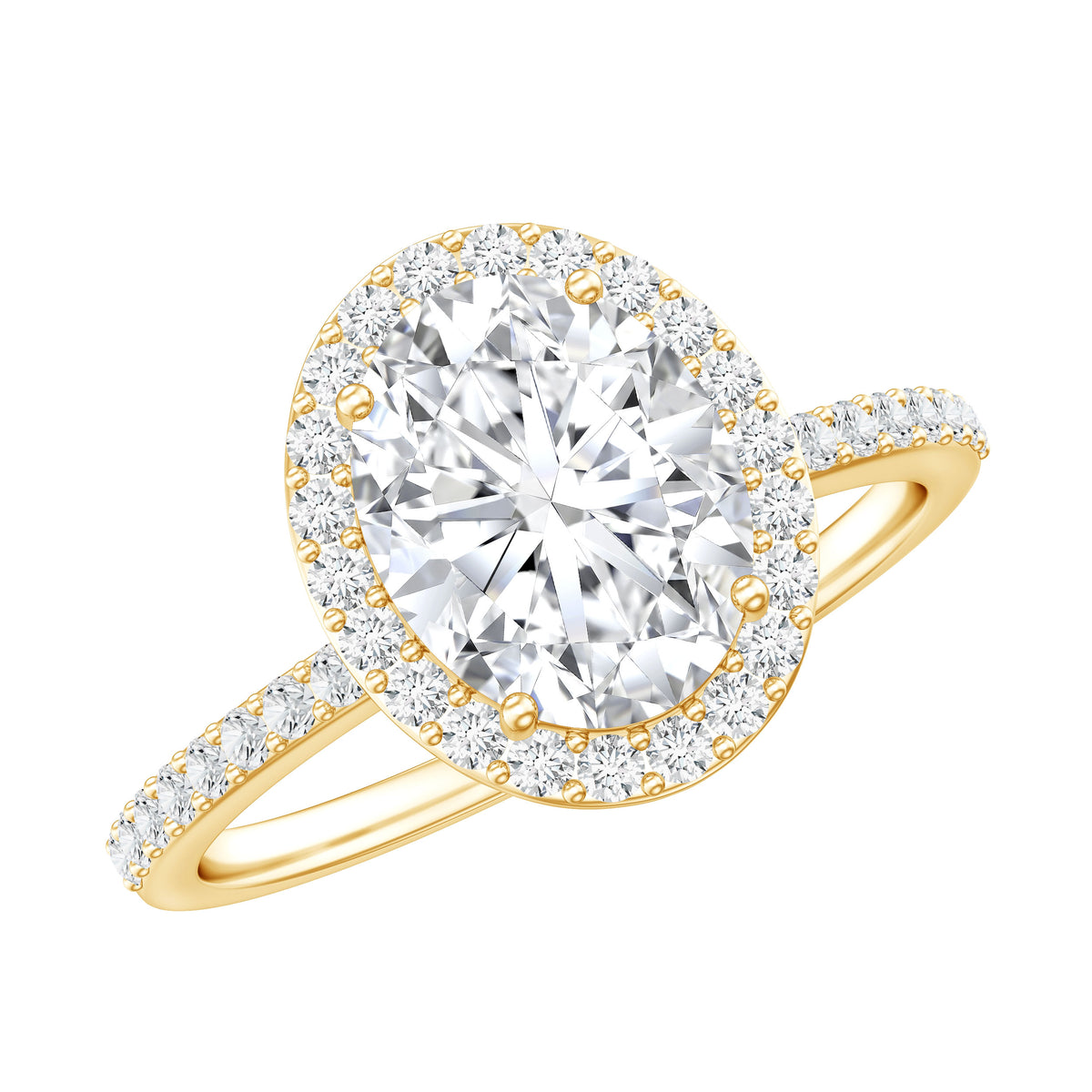 Oval Brilliant Cut Moissanite Classic Engagement Ring D-VS1 - Rosec Jewels