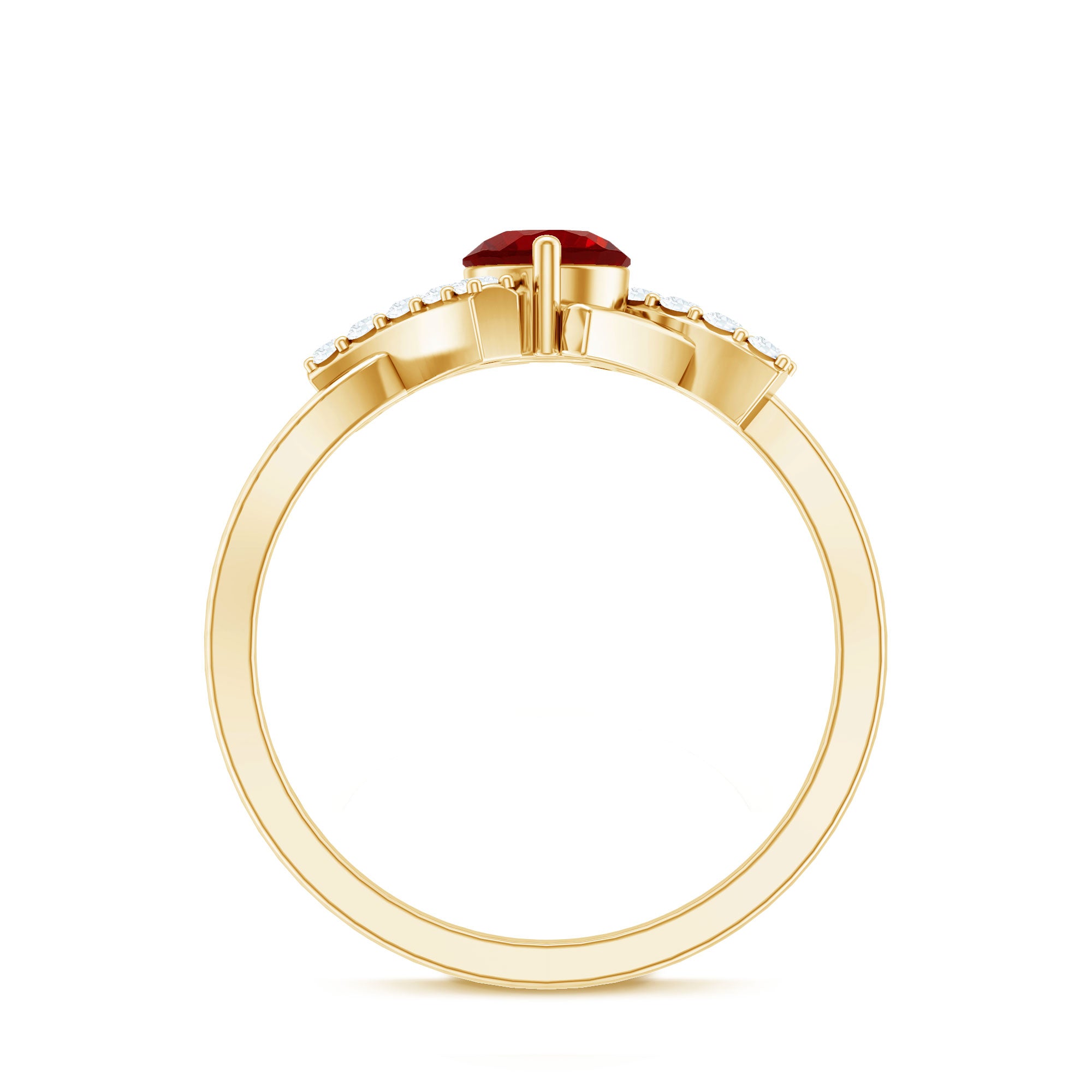 Lab Created Ruby and Diamond Promise Ring for Her AAAA - Rosec Jewels