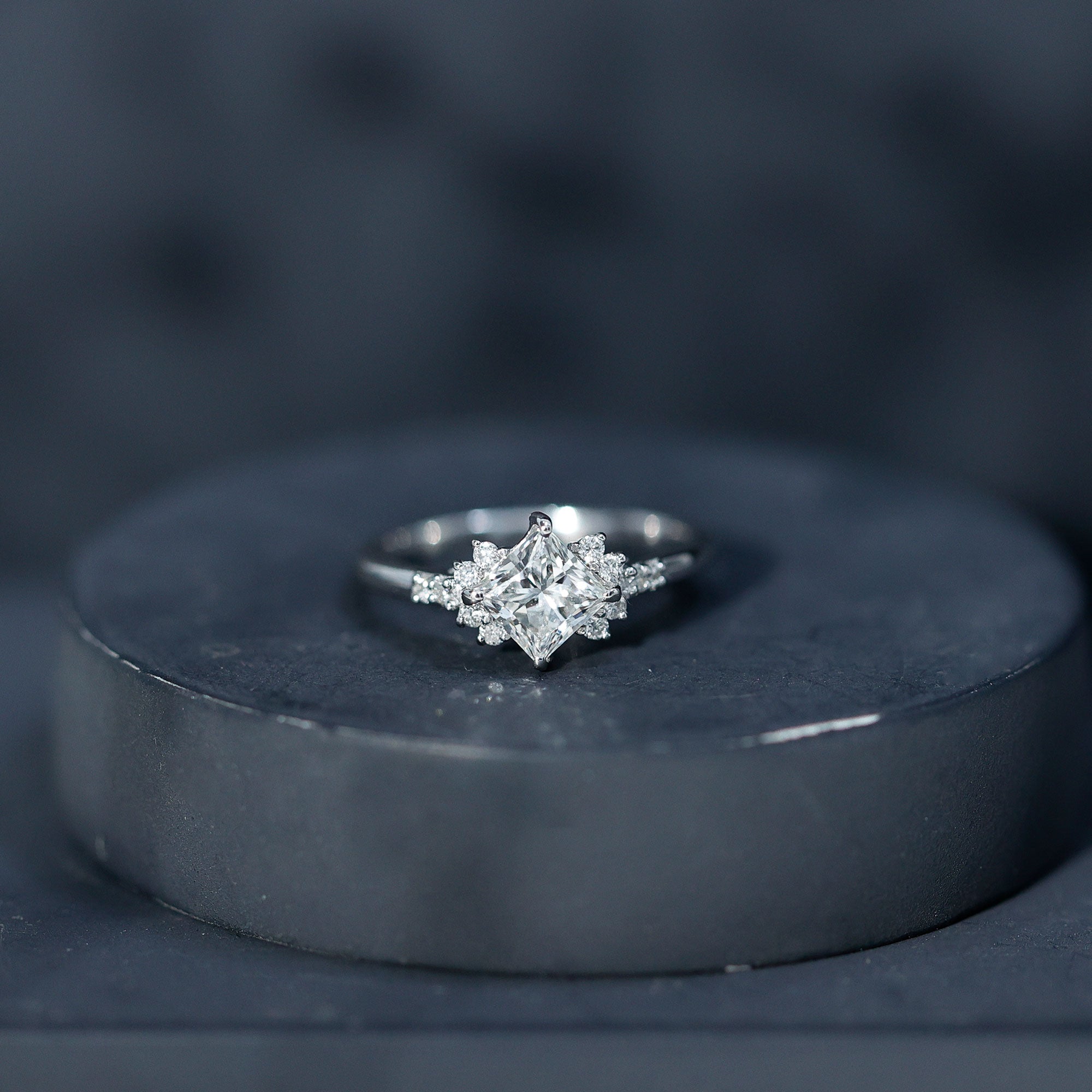 Simple Princess Cut Simulated Diamond Engagement Ring AAAA - Rosec Jewels