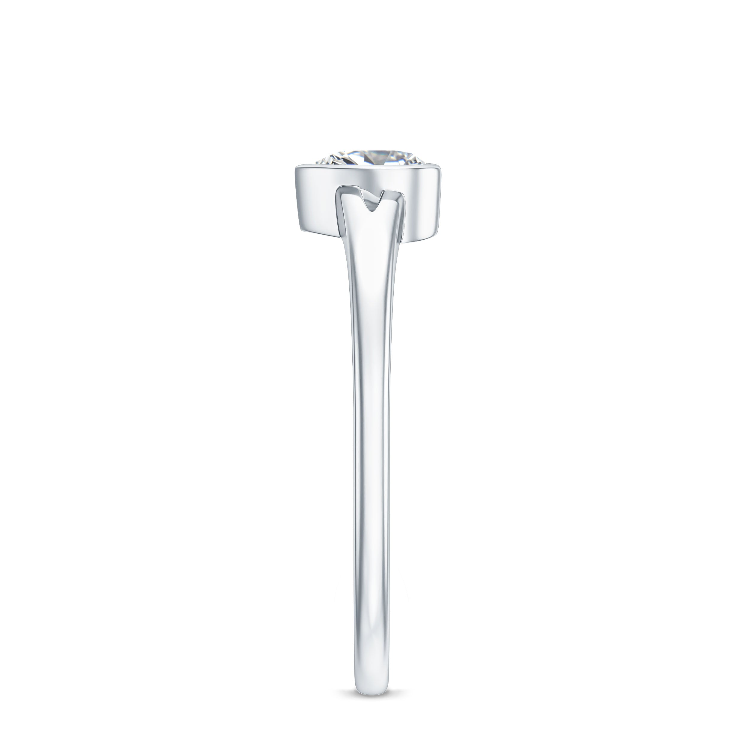 Heart Shape Lab Grown Diamond Solitaire Ring in Split Shank Lab - ( EF-VS ) - Rosec Jewels