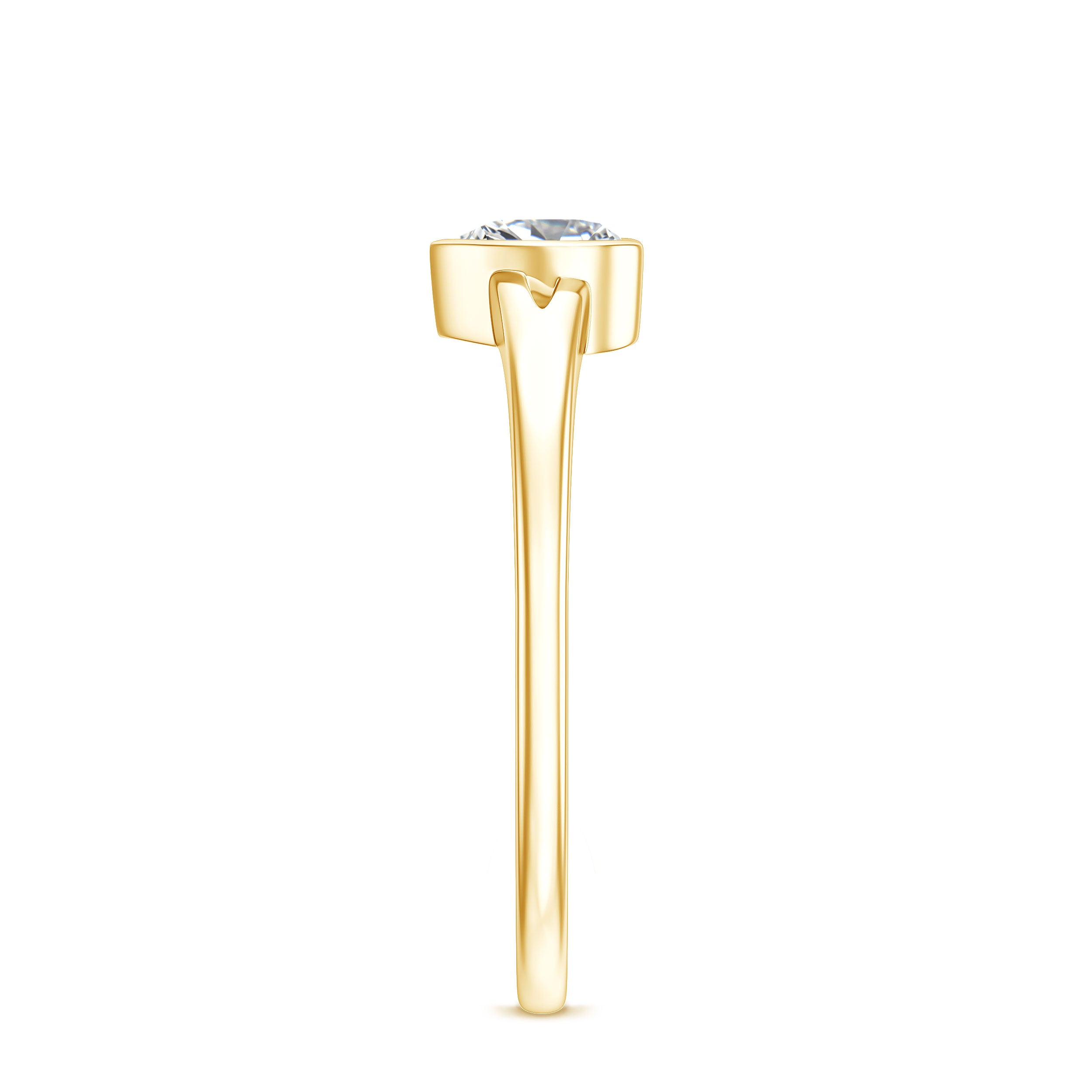 Heart Shape Lab Grown Diamond Solitaire Ring in Split Shank Lab - ( EF-VS ) - Rosec Jewels