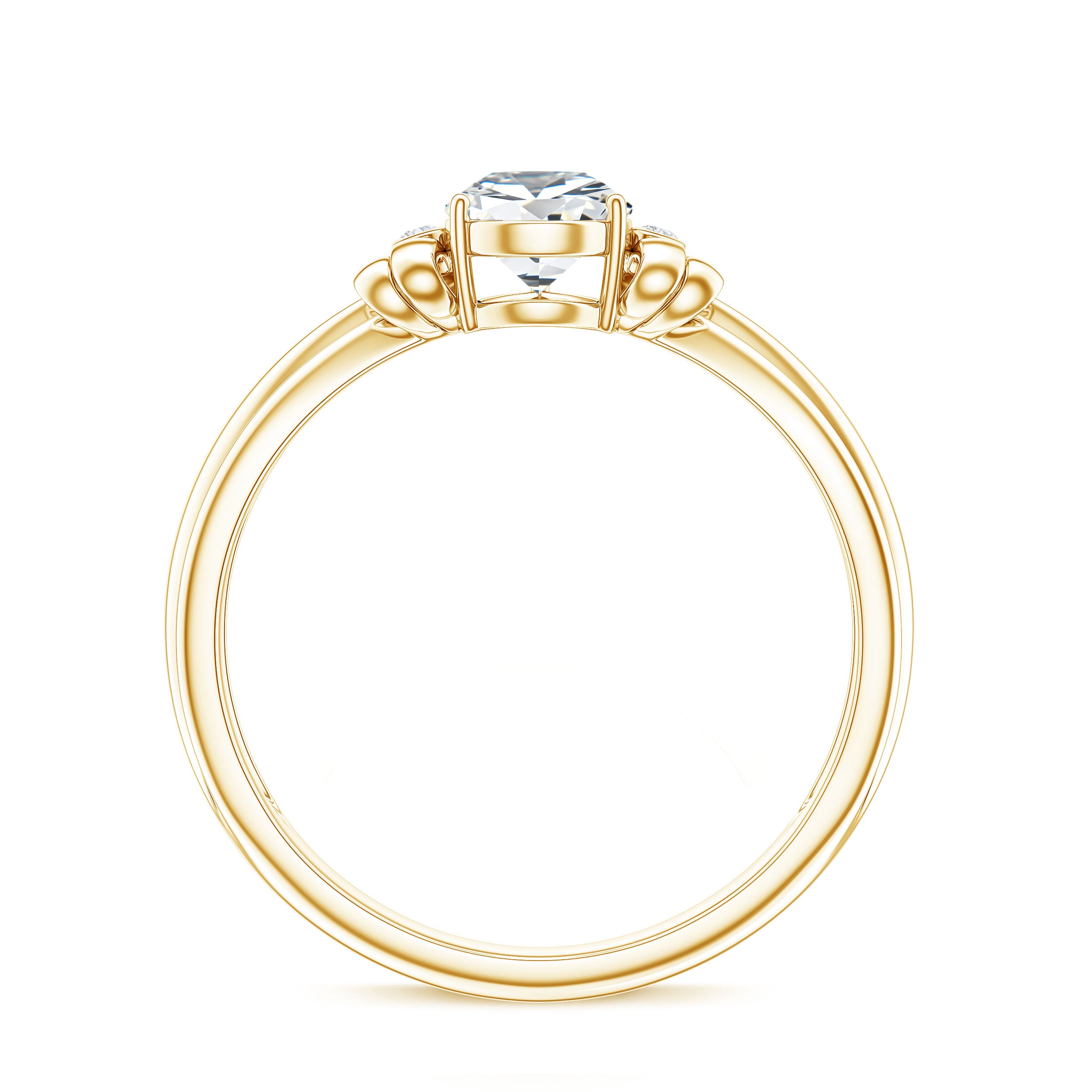 Pear Cut Lab Grown Diamond Solitaire Engagement Ring with Bow Lab - ( EF-VS ) - Rosec Jewels