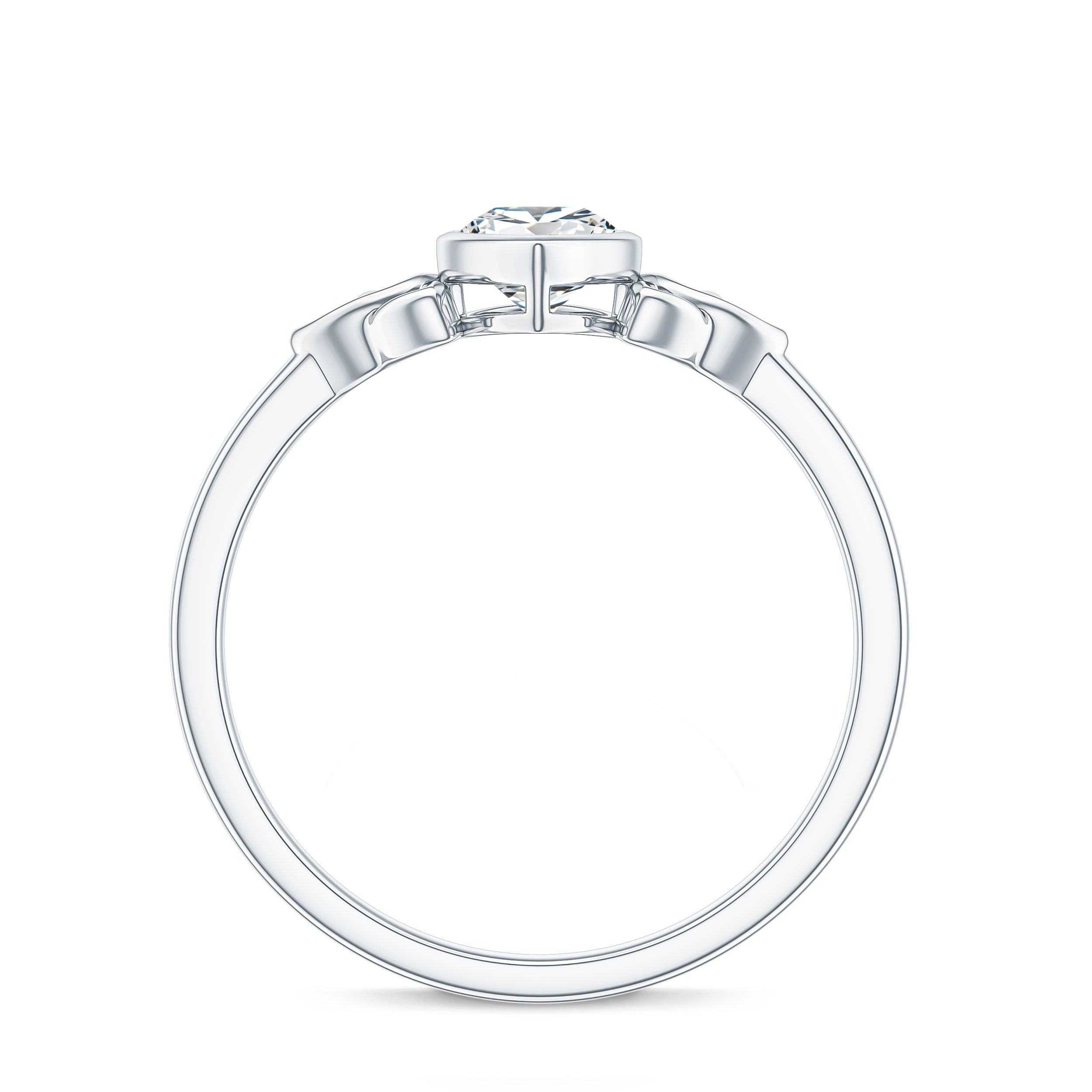 Pear Shape Lab Grown Diamond Solitaire Celtic Ring Lab - ( EF-VS ) - Rosec Jewels