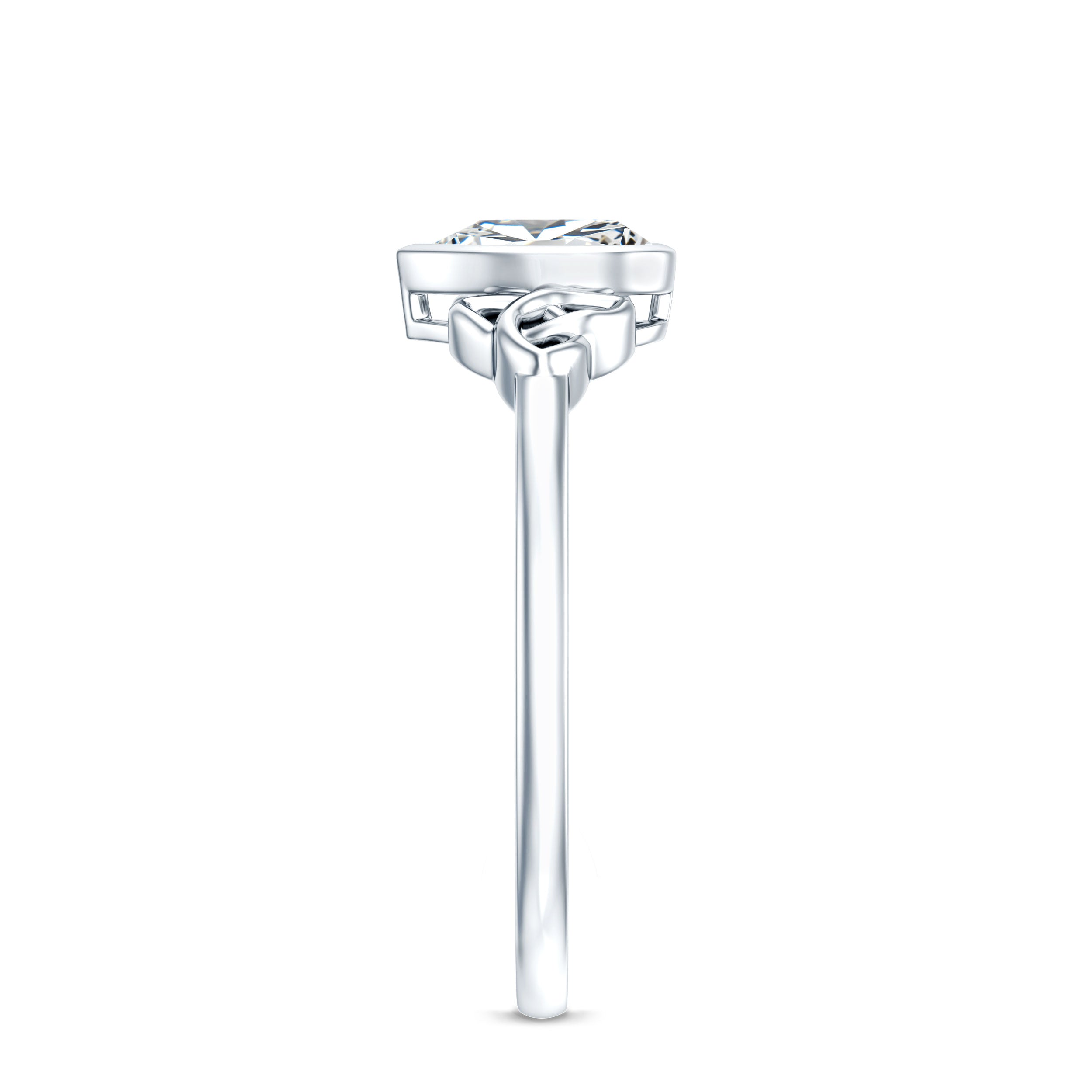 Pear Shape Lab Grown Diamond Solitaire Celtic Ring Lab - ( EF-VS ) - Rosec Jewels
