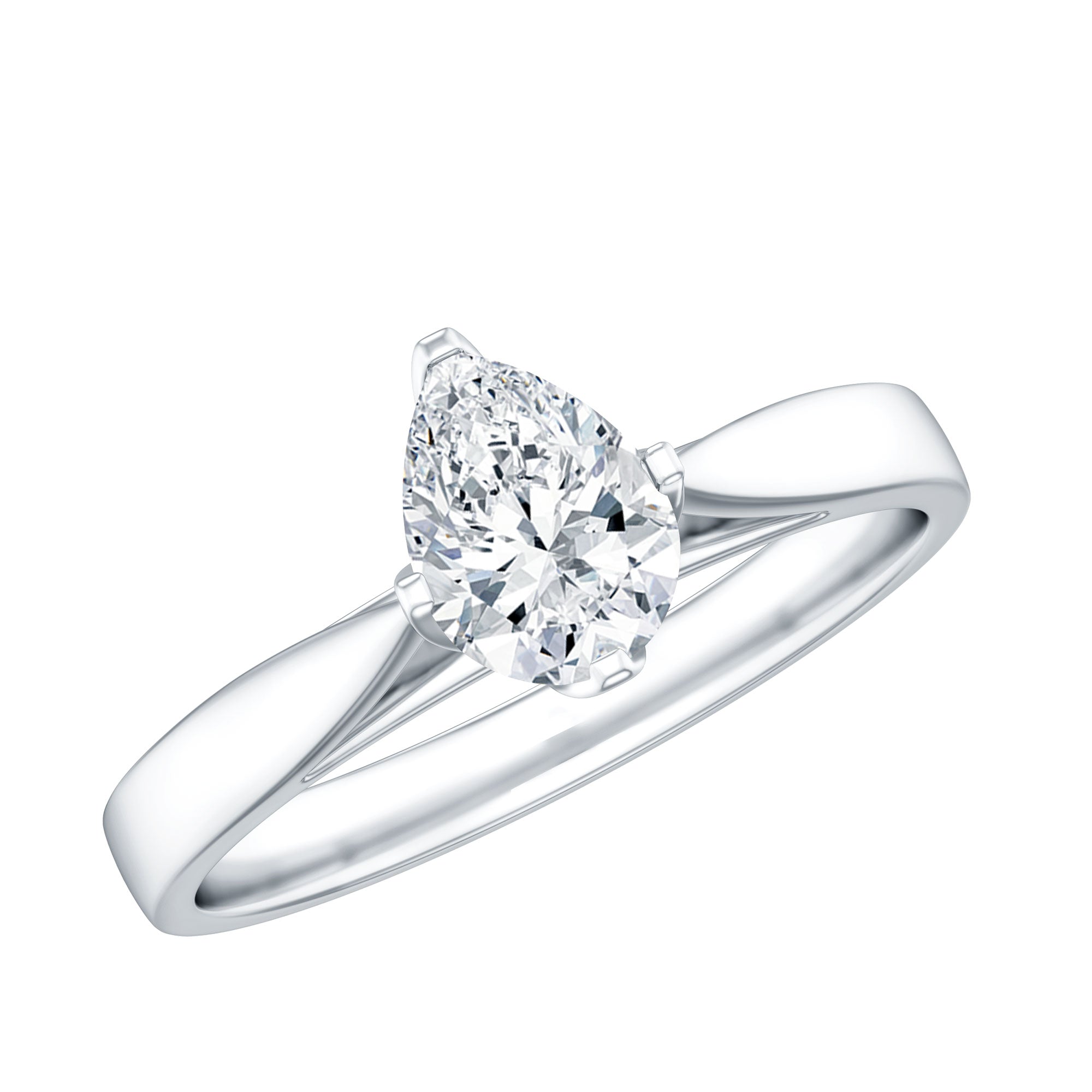 Solitaire Lab Grown Diamond Teardrop Engagement Ring