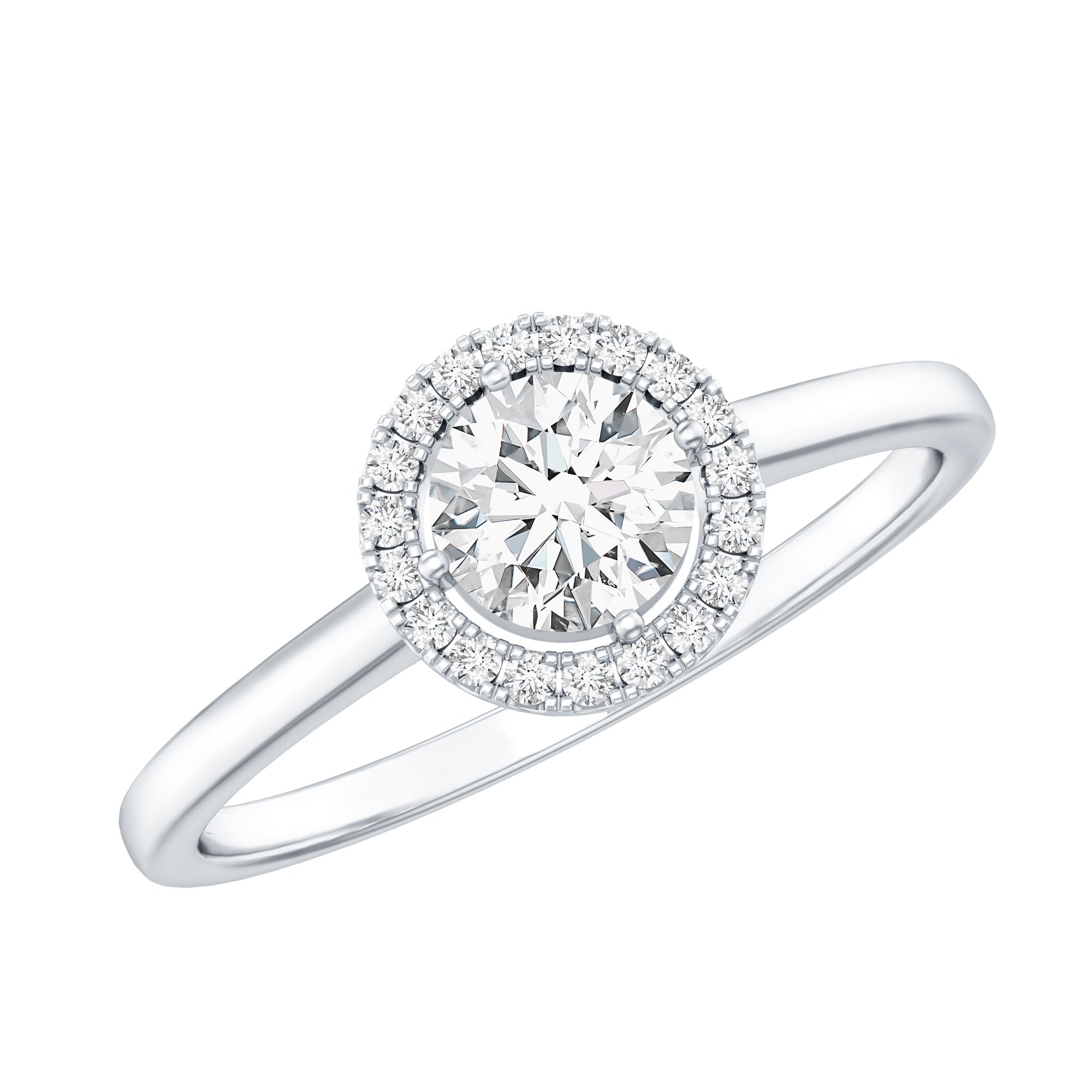 Lab Grown Diamond Promise Ring with Halo