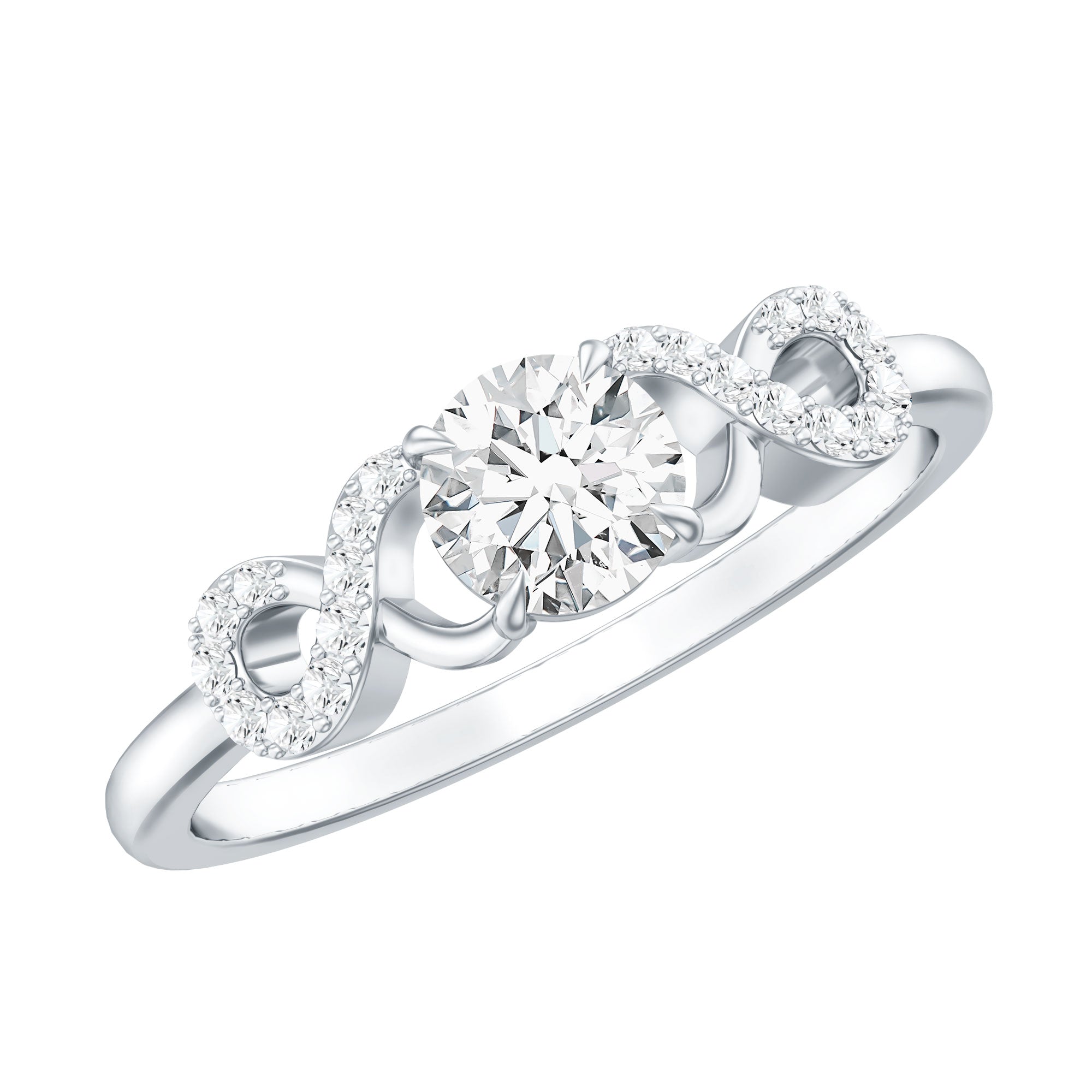Lab Grown Diamond Criss Cross Promise Ring Lab - ( EF-VS ) - Rosec Jewels