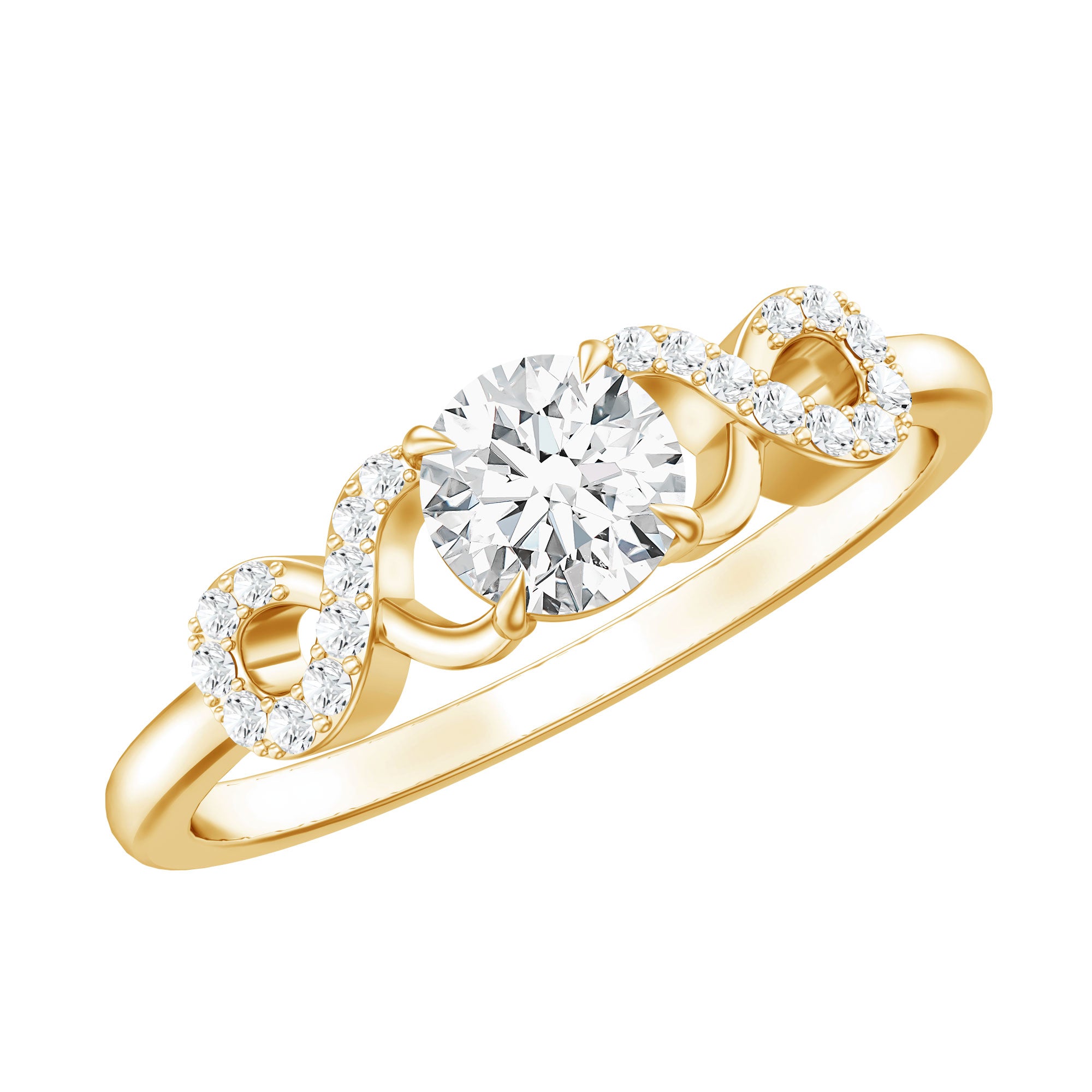 Lab Grown Diamond Criss Cross Promise Ring Lab - ( EF-VS ) - Rosec Jewels