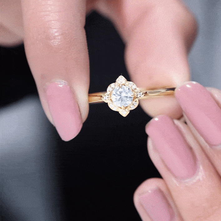 Vintage Style Lab Grown Diamond Engagement Ring Lab - ( EF-VS ) - Rosec Jewels