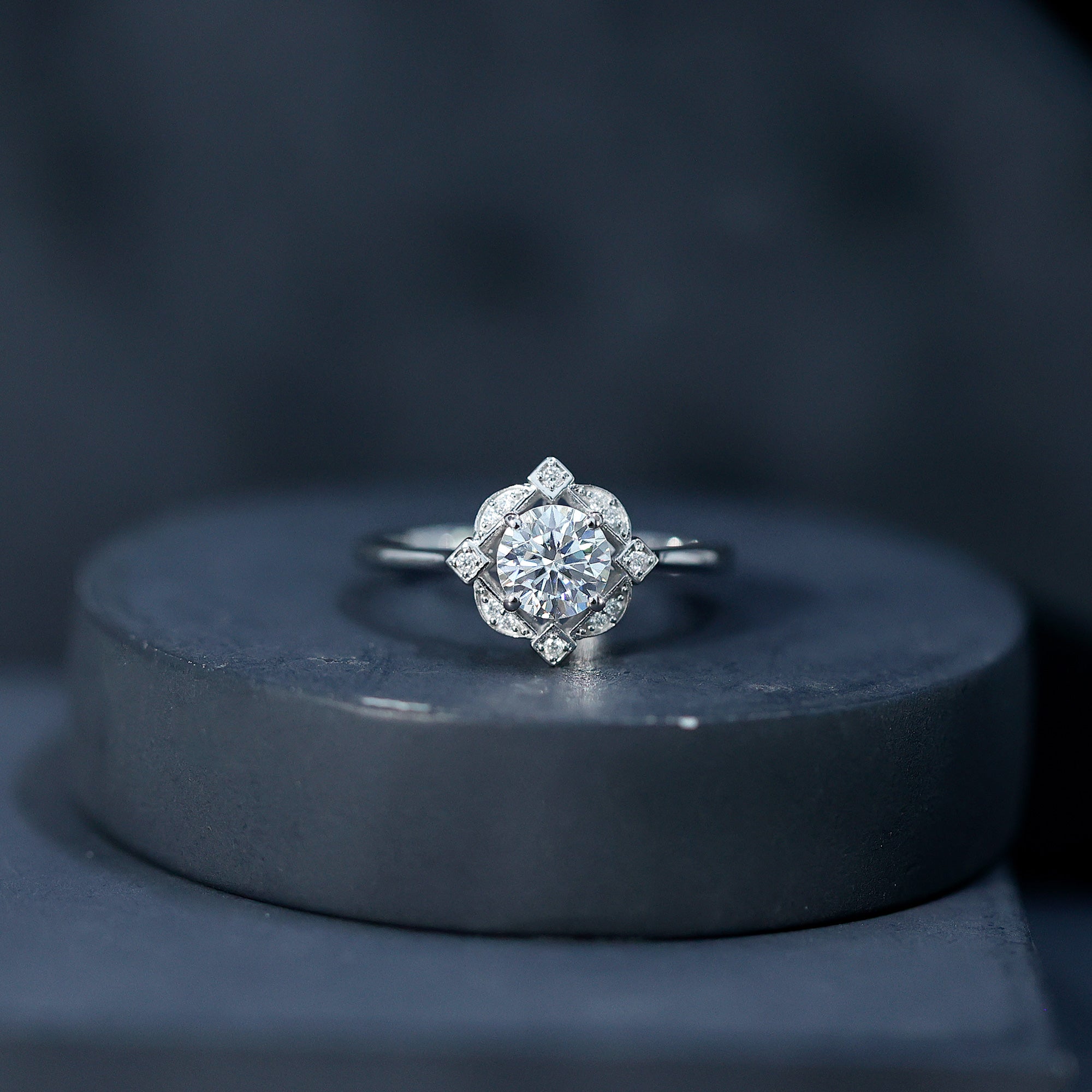 Vintage Style Lab Grown Diamond Engagement Ring Lab - ( EF-VS ) - Rosec Jewels
