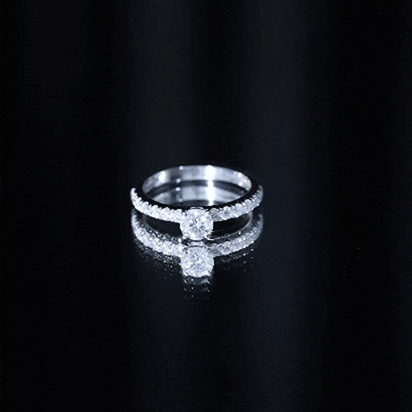 Minimal Solitaire Engagement Ring with Lab Grown Diamond Lab - ( EF-VS ) - Rosec Jewels