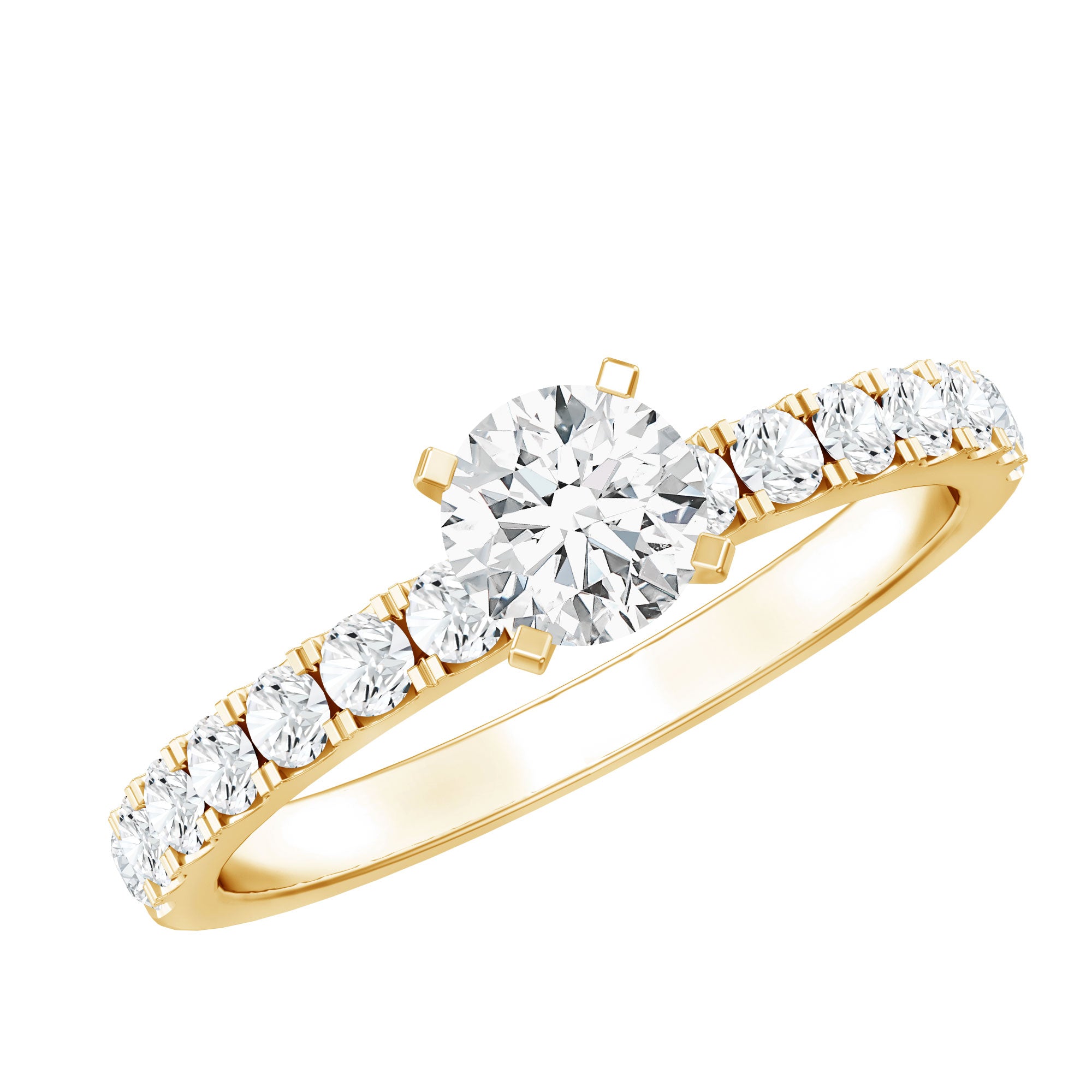 Minimal Solitaire Engagement Ring with Lab Grown Diamond Lab - ( EF-VS ) - Rosec Jewels