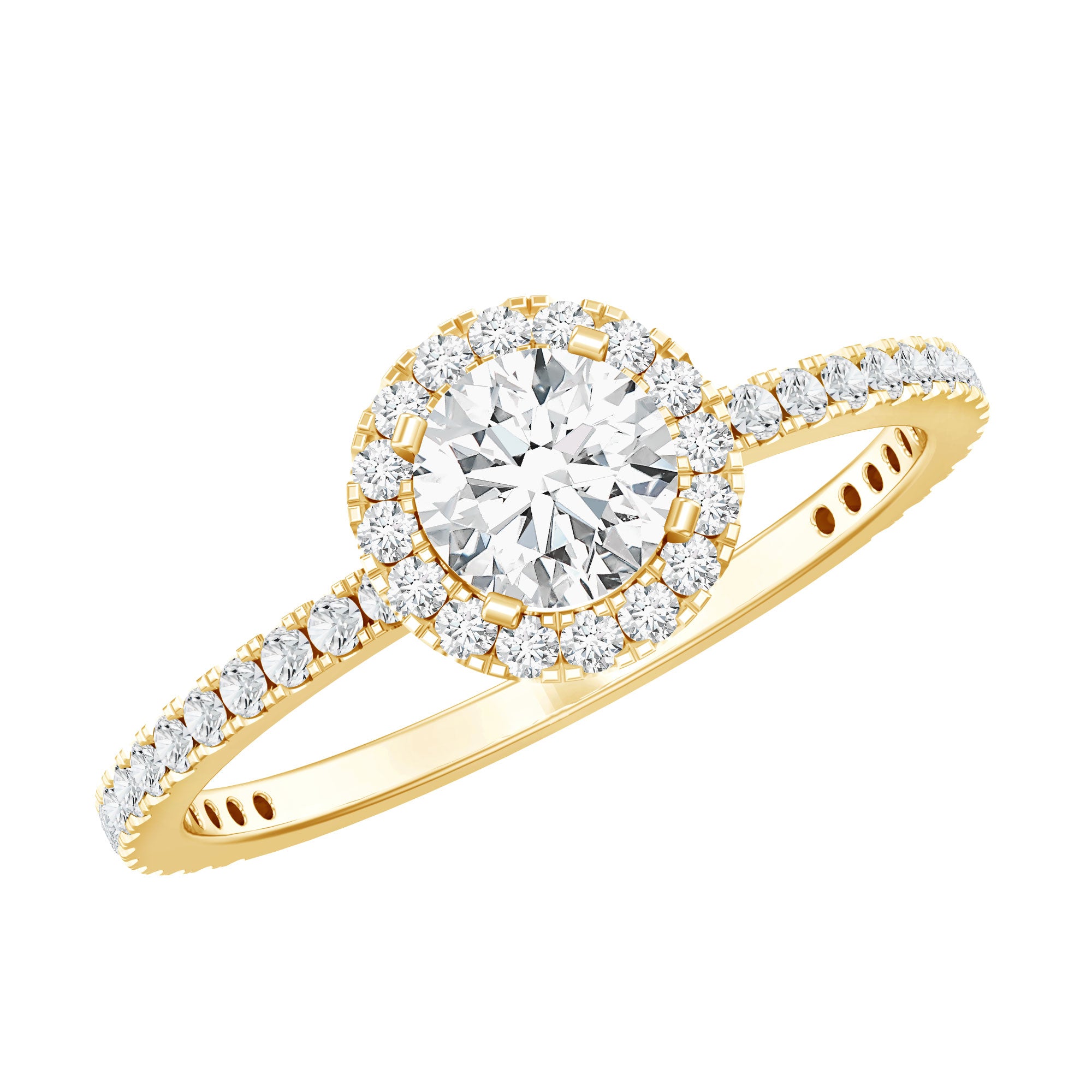 Round Lab Grown Diamond Promise Engagement Ring Lab - ( EF-VS ) - Rosec Jewels