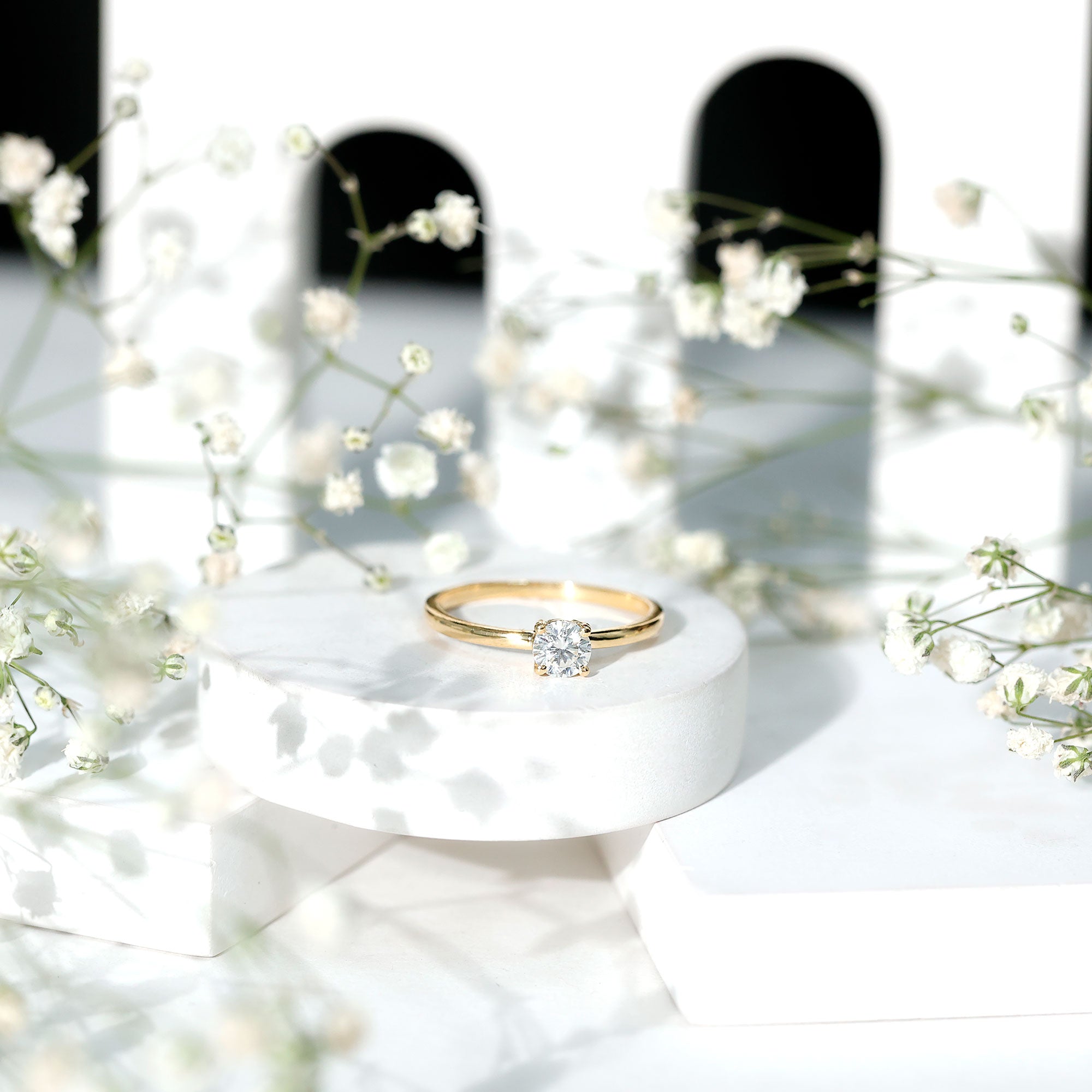 Brilliant Cut Lab Grown Diamond Solitaire Promise Ring Lab - ( EF-VS ) - Rosec Jewels