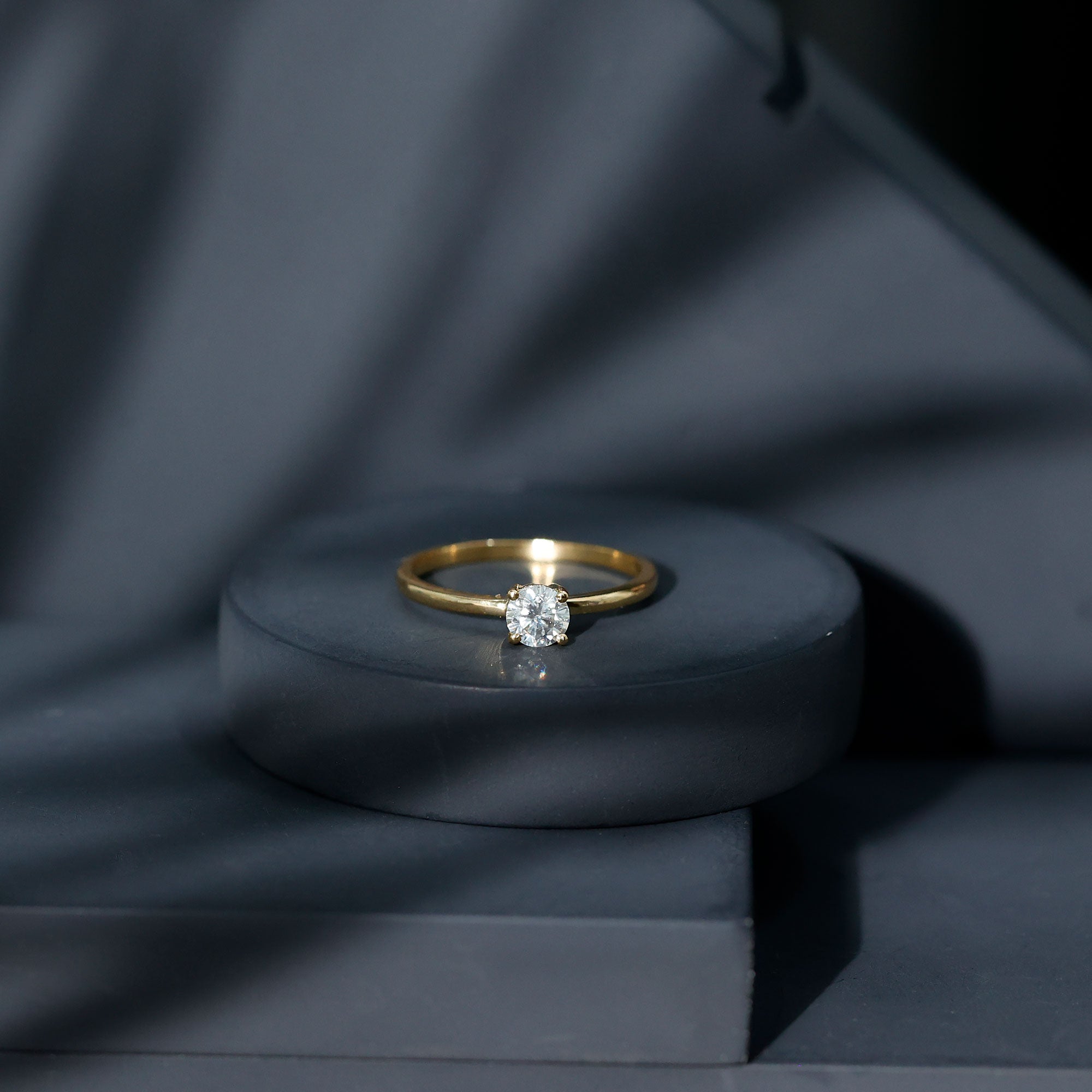 Brilliant Cut Lab Grown Diamond Solitaire Promise Ring Lab - ( EF-VS ) - Rosec Jewels