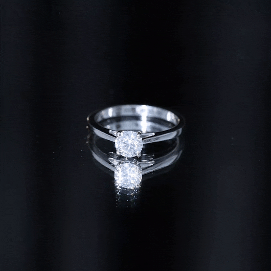 Minimal Round Lab Grown Diamond Solitaire Ring Lab - ( EF-VS ) - Rosec Jewels