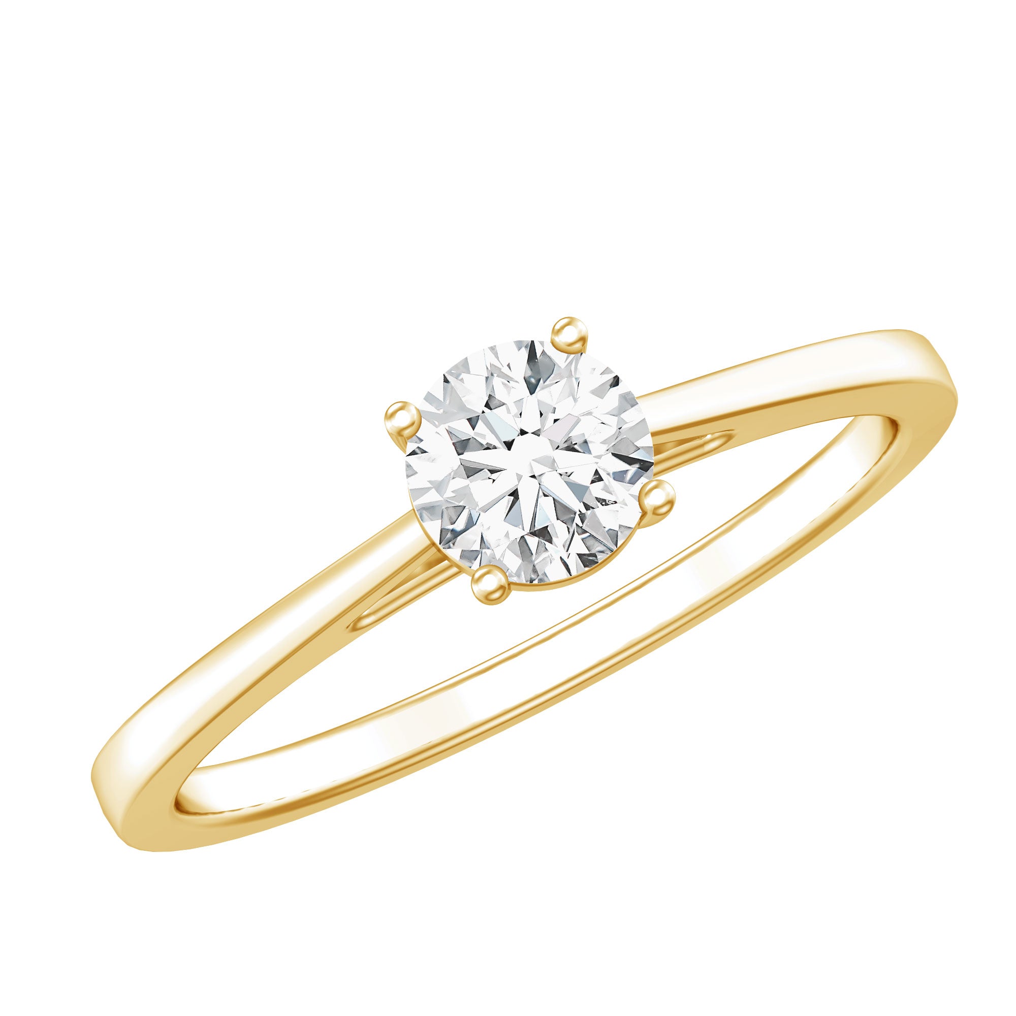 Minimal Round Lab Grown Diamond Solitaire Ring Lab - ( EF-VS ) - Rosec Jewels