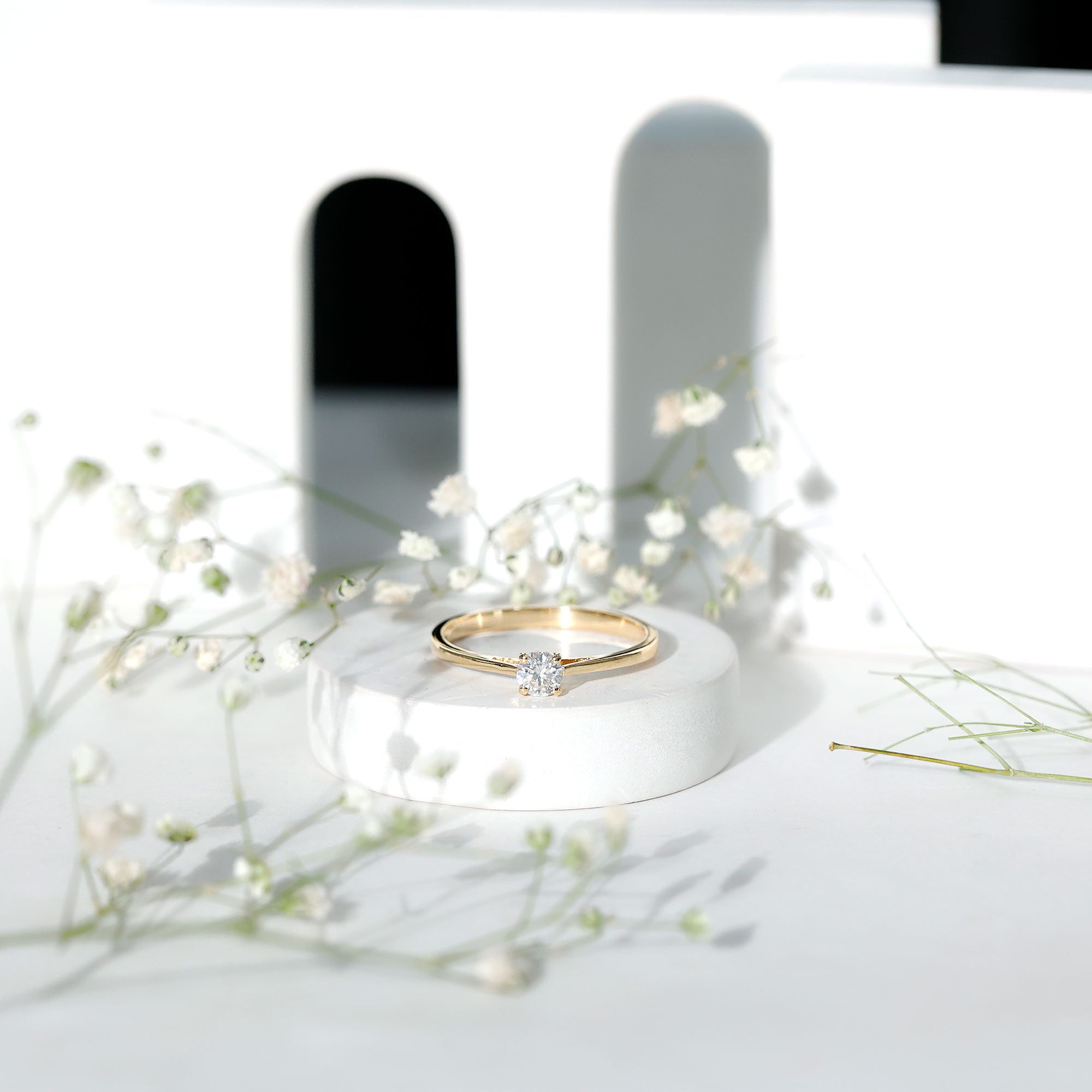 Minimal Round Lab Grown Diamond Solitaire Ring Lab - ( EF-VS ) - Rosec Jewels