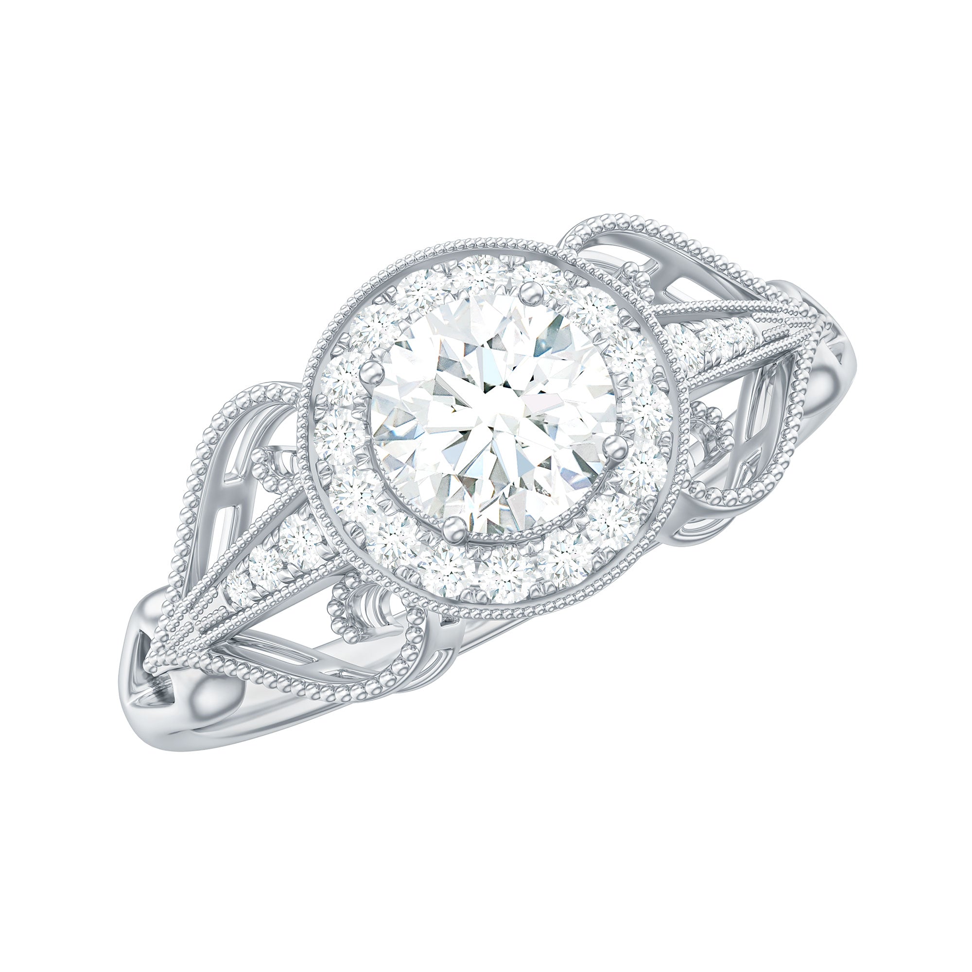 Vintage Inspired Engagement Ring with Lab Grown Diamond