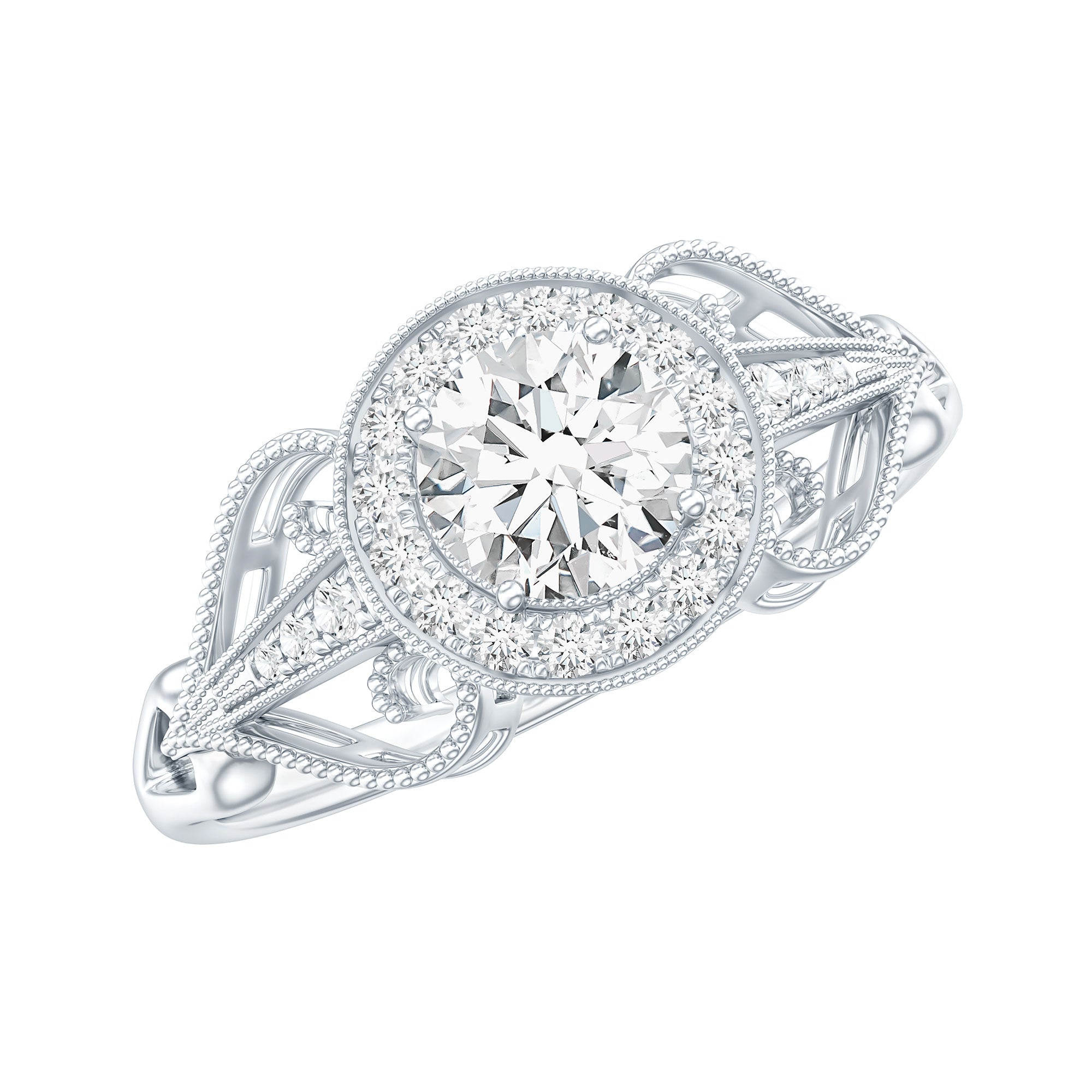 Vintage Inspired Engagement Ring with Lab Grown Diamond