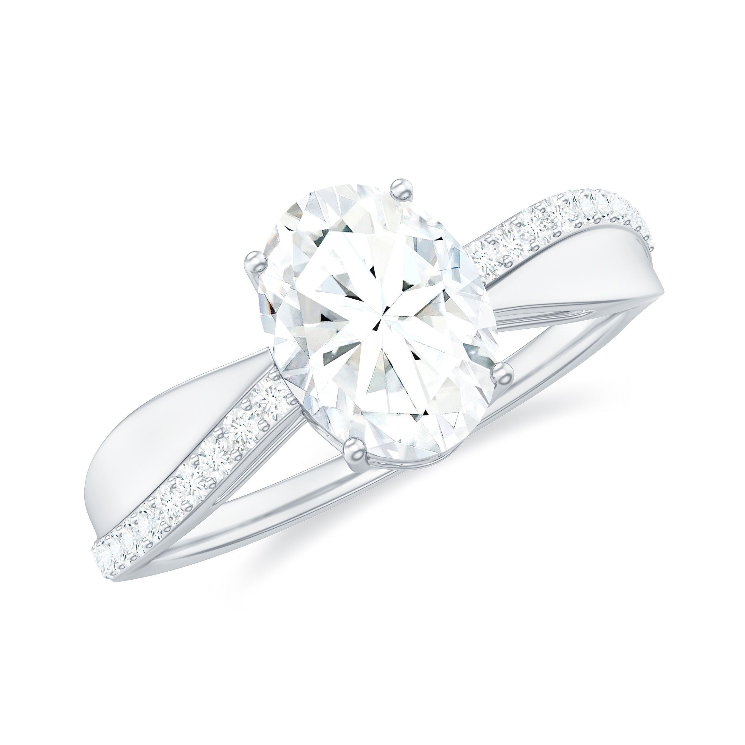 Classic Oval Shape Lab Grown Diamond Solitaire Engagement Ring