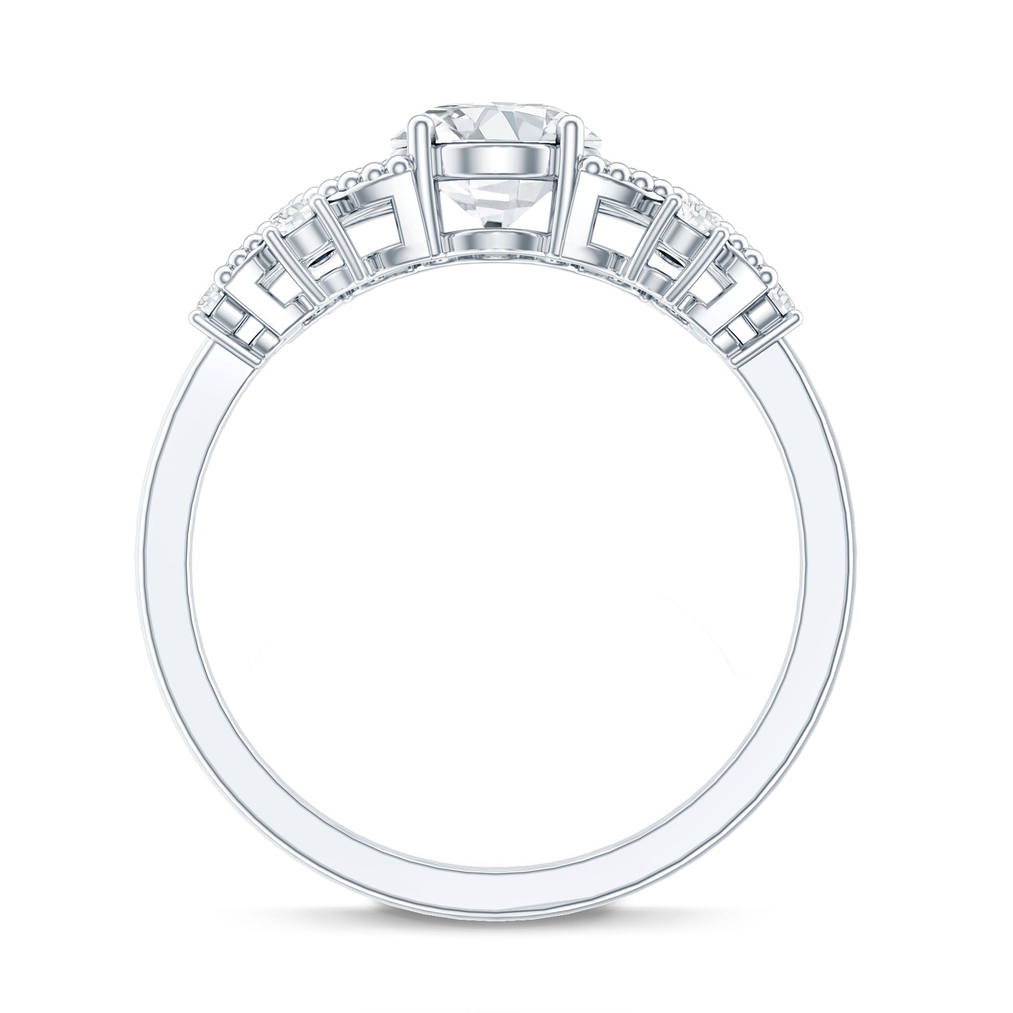 Nature Inspired Lab Grown Diamond Solitaire Engagement Ring Lab - ( EF-VS ) - Rosec Jewels