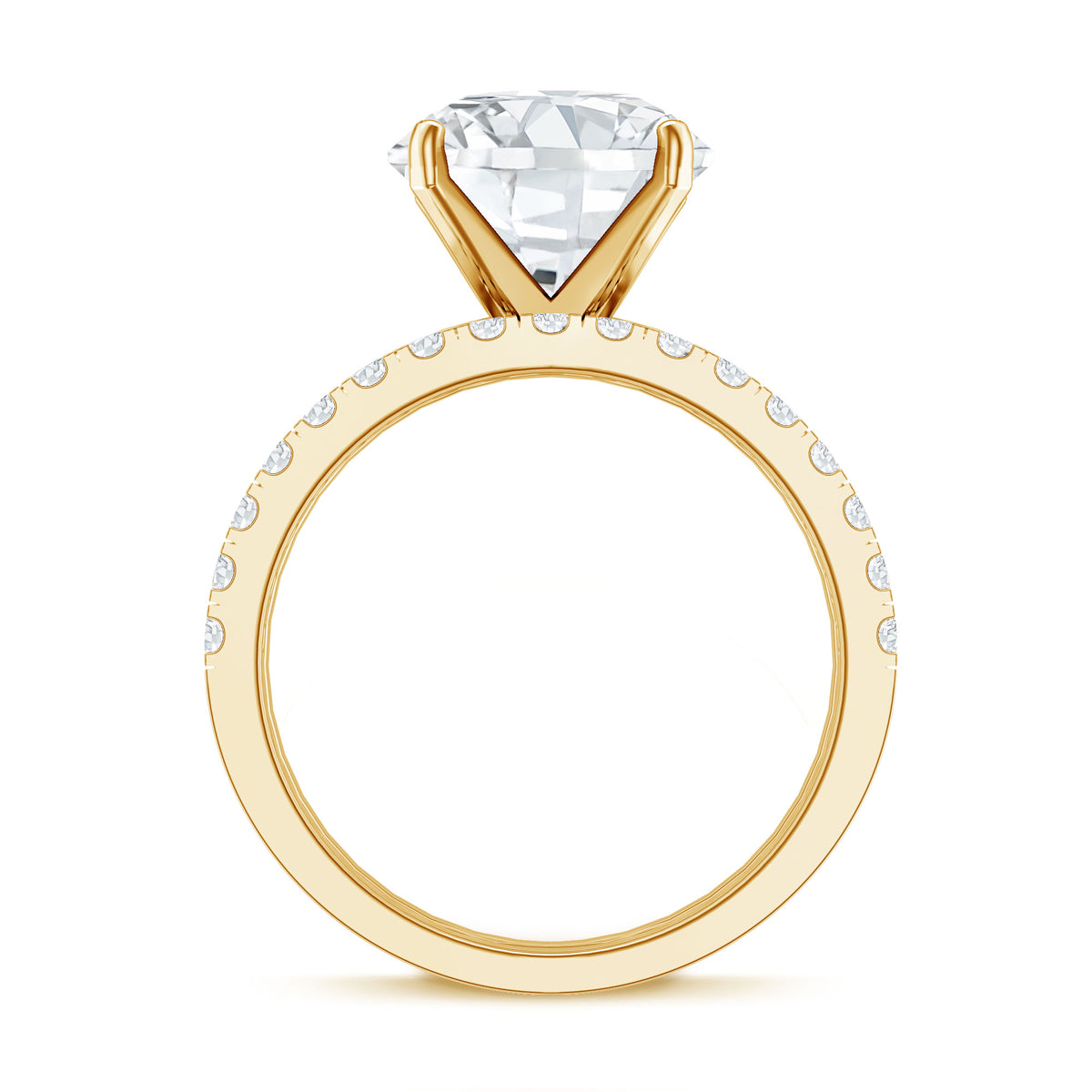 IGI Graded 4 Carat Lab Diamond Round Engagement Ring with Enhancer Lab - ( E-VS1 ) - Rosec Jewels