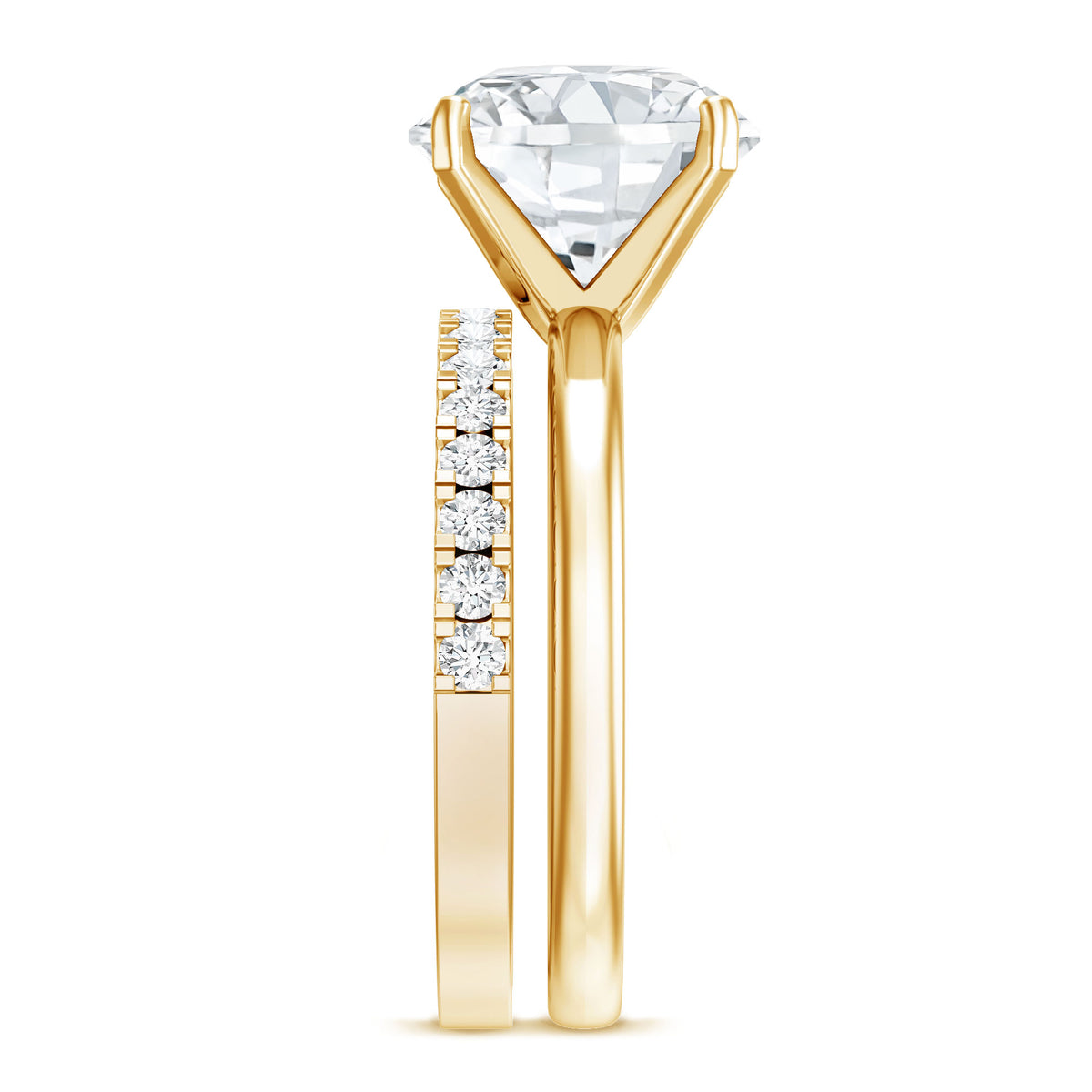IGI Graded 4 Carat Lab Diamond Round Engagement Ring with Enhancer Lab - ( E-VS1 ) - Rosec Jewels