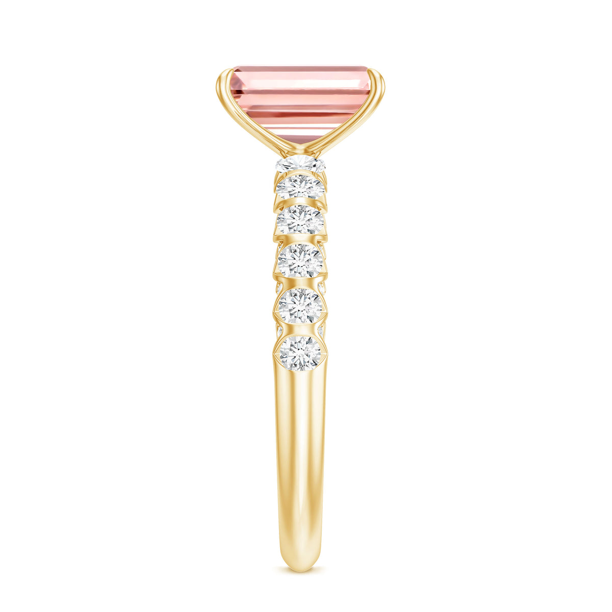 Rosec Jewels-IGI Verified 2 Carat Lab Grown Pink Diamond Side Stone Engagement Ring