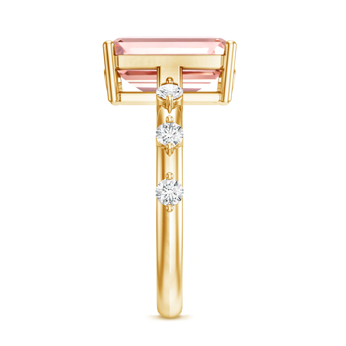 Rosec Jewels-IGI Verified 4 Carat Lab Grown Pink Diamond Emerald Cut Engagement Ring for Women