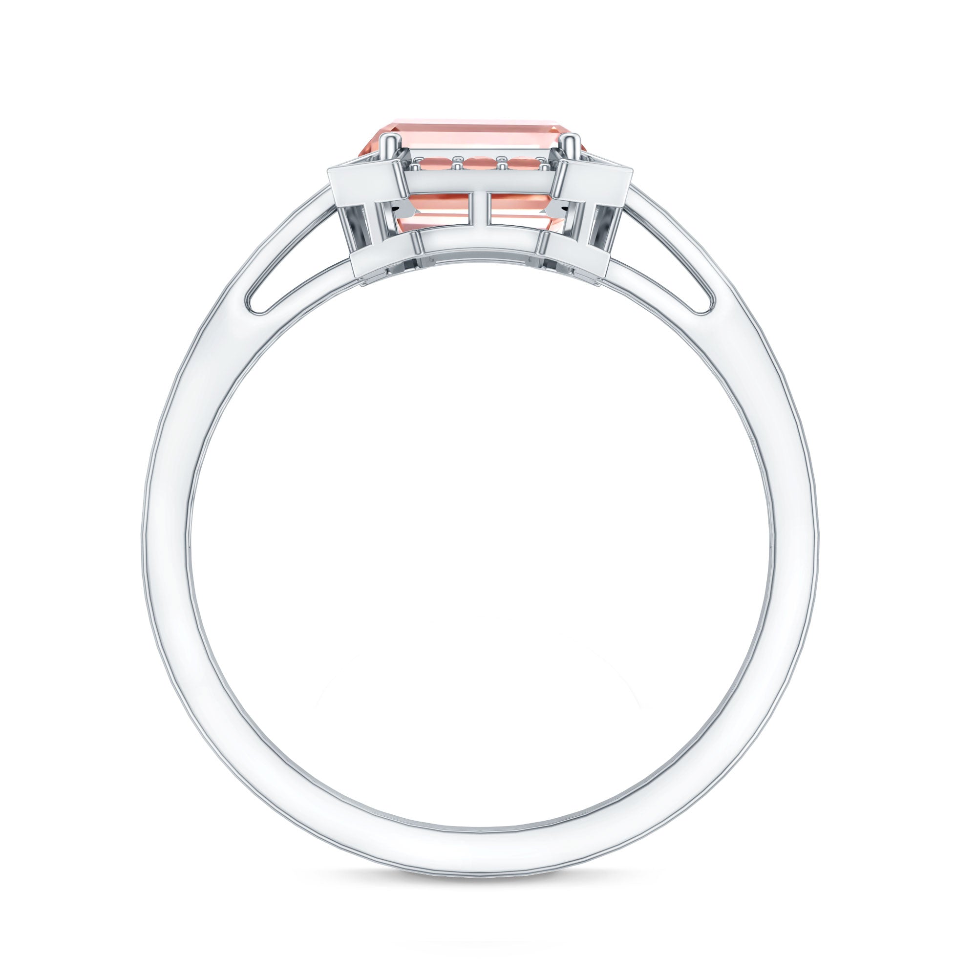 Rosec Jewels-Emerald Cut 2 Carat Lab Grown Pink Diamond Vintage Engagement Ring with IGI Certificate