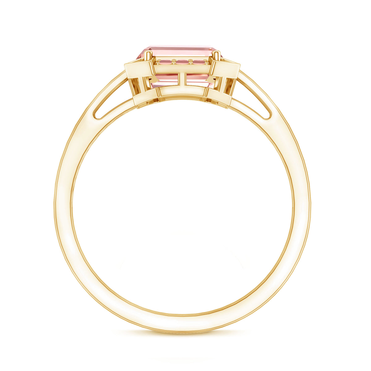 Rosec Jewels-Emerald Cut 2 Carat Lab Grown Pink Diamond Vintage Engagement Ring with IGI Certificate