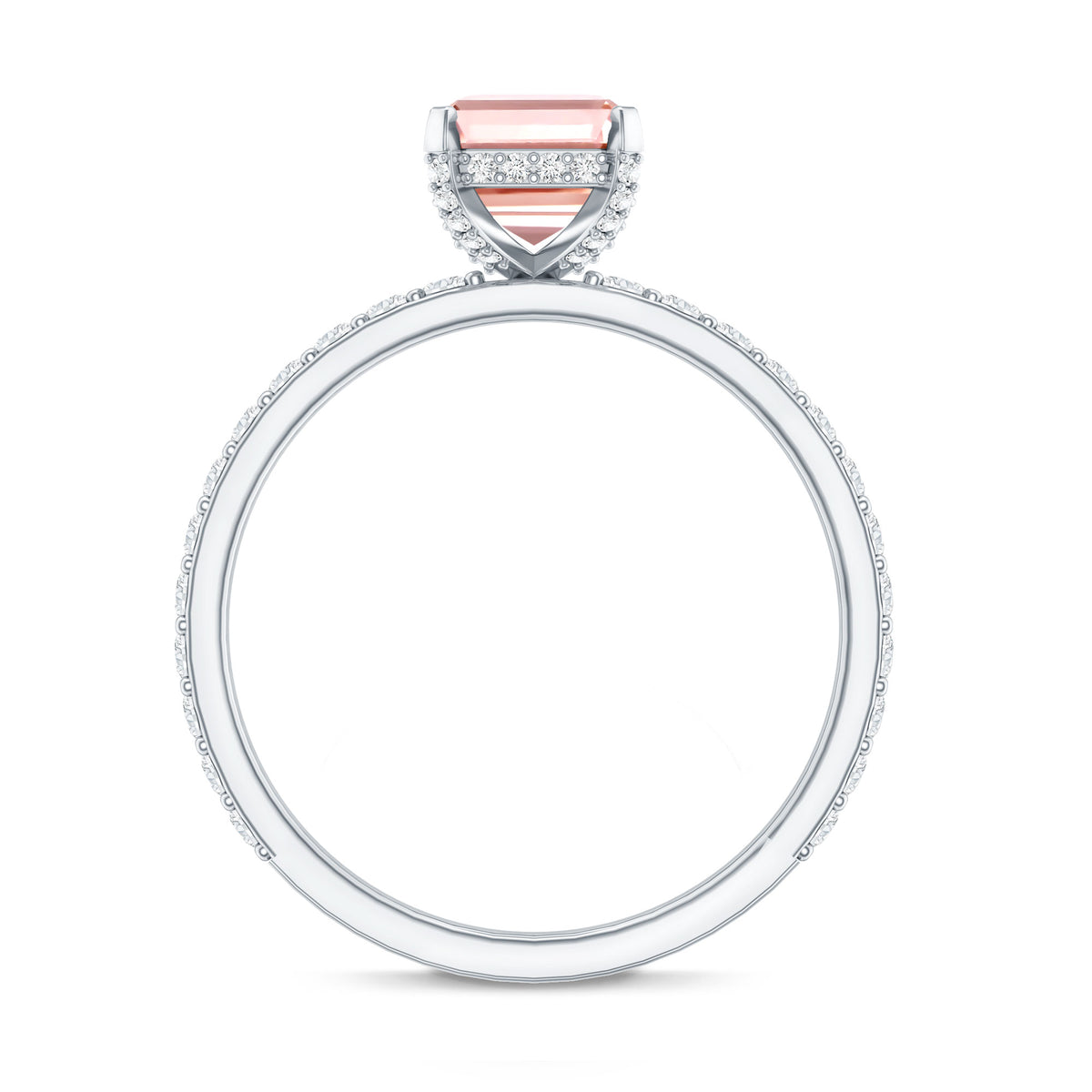 Rosec Jewels-IGI Certified 2 Carat Emerald Cut Lab Pink Diamond Engagement Ring for Her