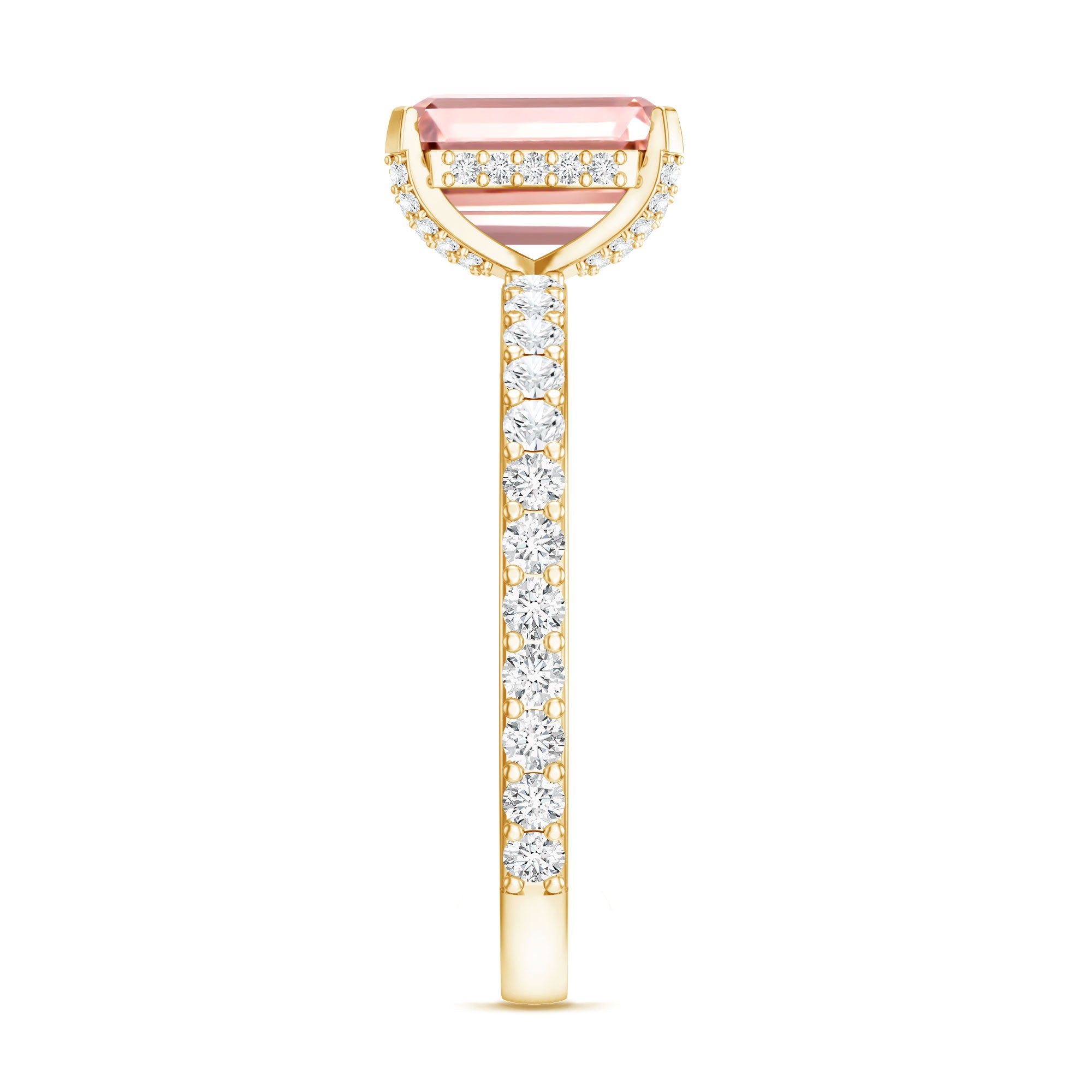 Rosec Jewels-IGI Certified 2 Carat Emerald Cut Lab Pink Diamond Engagement Ring for Her