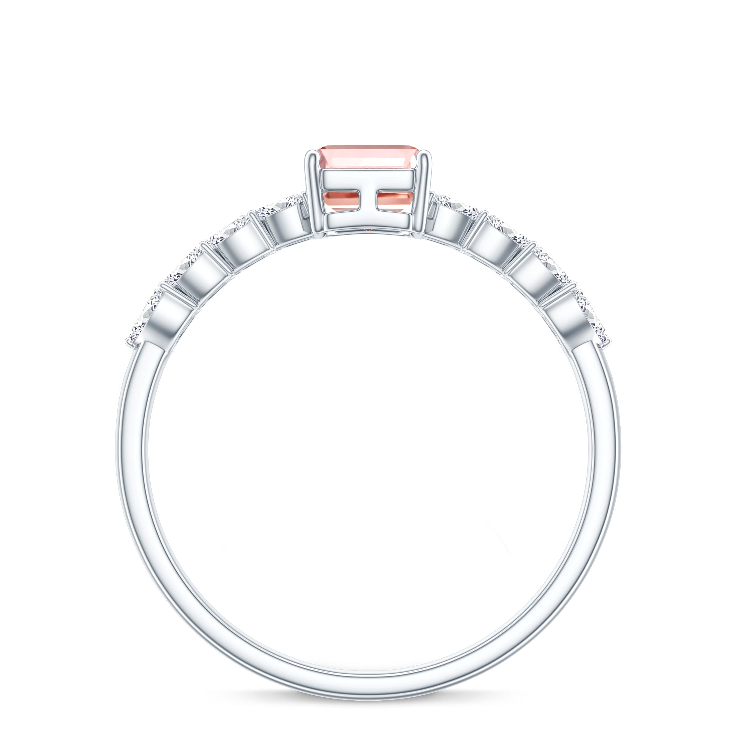 Rosec Jewels-2 Carat IGI Graded Lab Grown Pink White Diamond Engagement Ring with Split Shank
