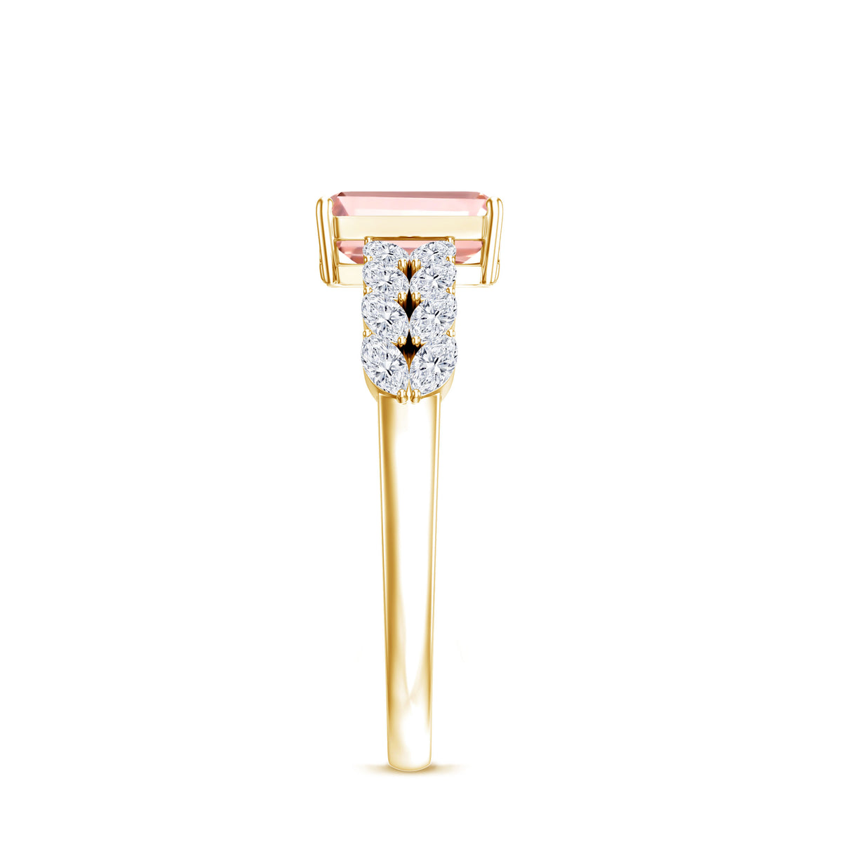 Rosec Jewels-2 Carat IGI Graded Lab Grown Pink White Diamond Engagement Ring with Split Shank