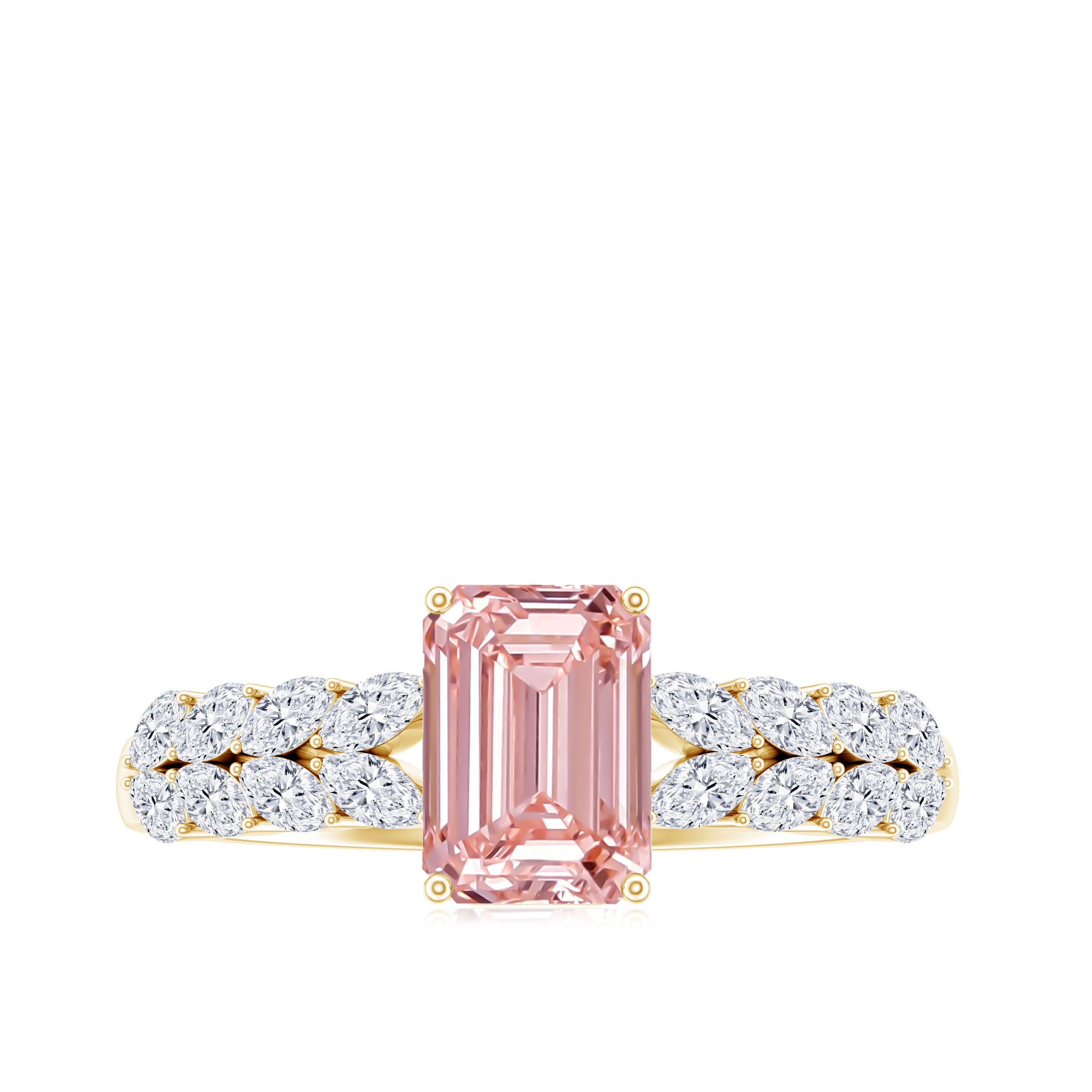 Rosec Jewels-2 Carat IGI Graded Lab Grown Pink White Diamond Engagement Ring with Split Shank