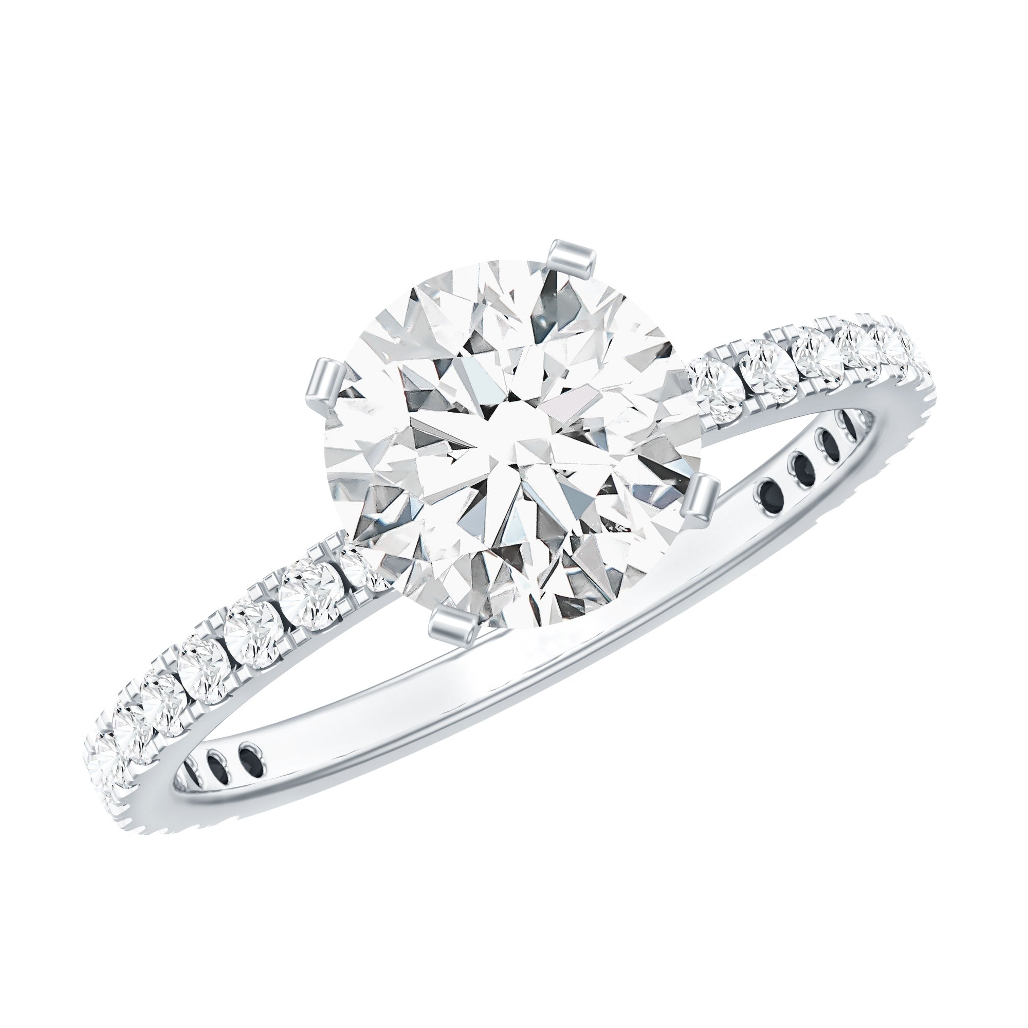 Certified 8 MM Moissanite Solitaire Engagement Ring D-VS1 - Rosec Jewels