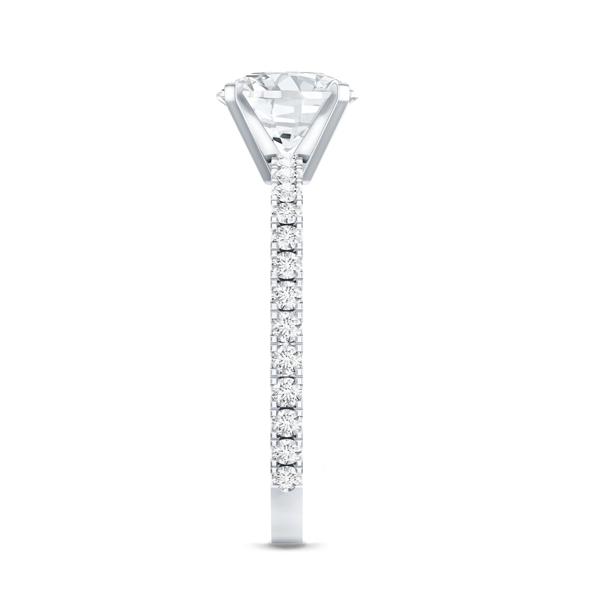 Certified 8 MM Moissanite Solitaire Engagement Ring D-VS1 - Rosec Jewels