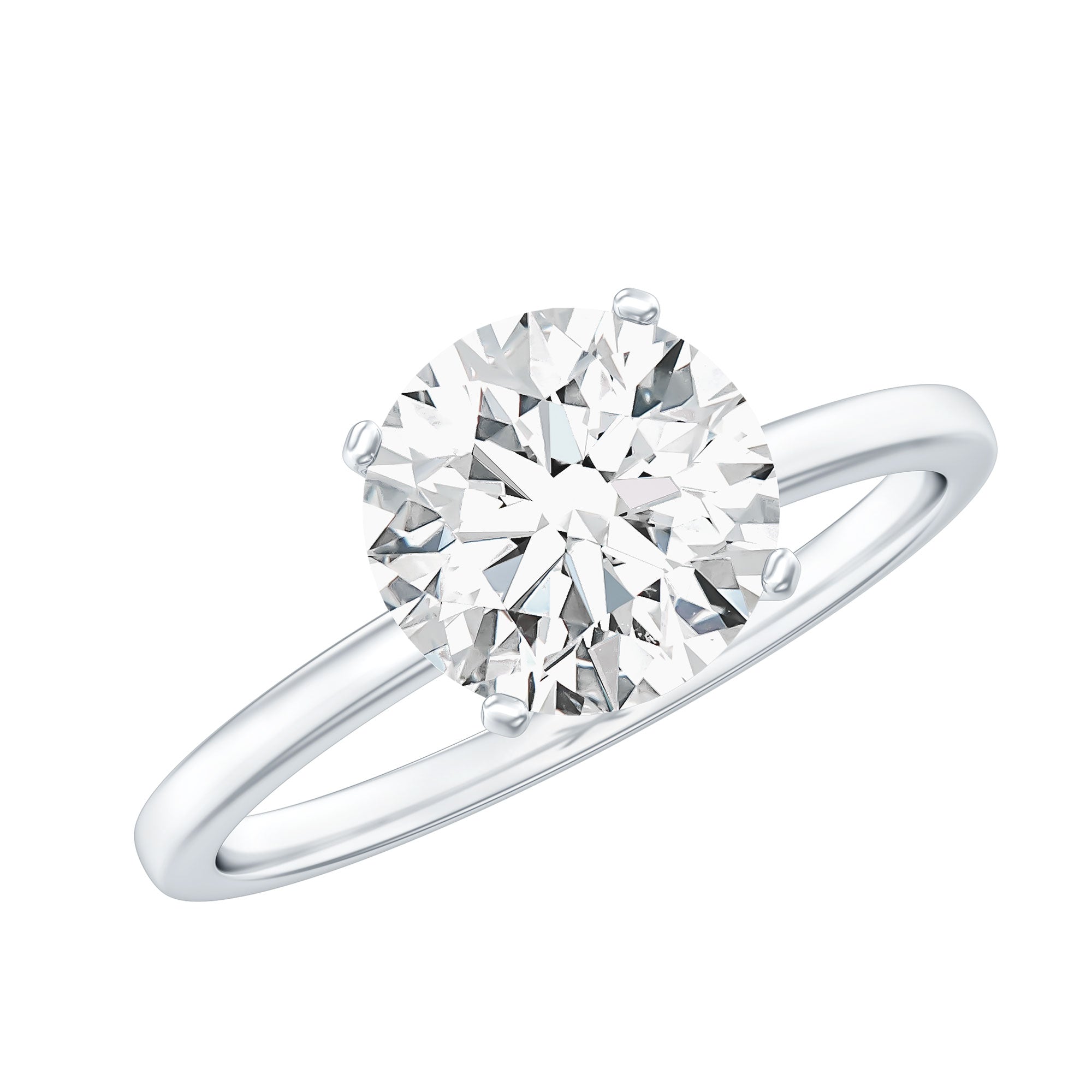 Brilliant Cut Moissanite 2 Carat Engagement Ring