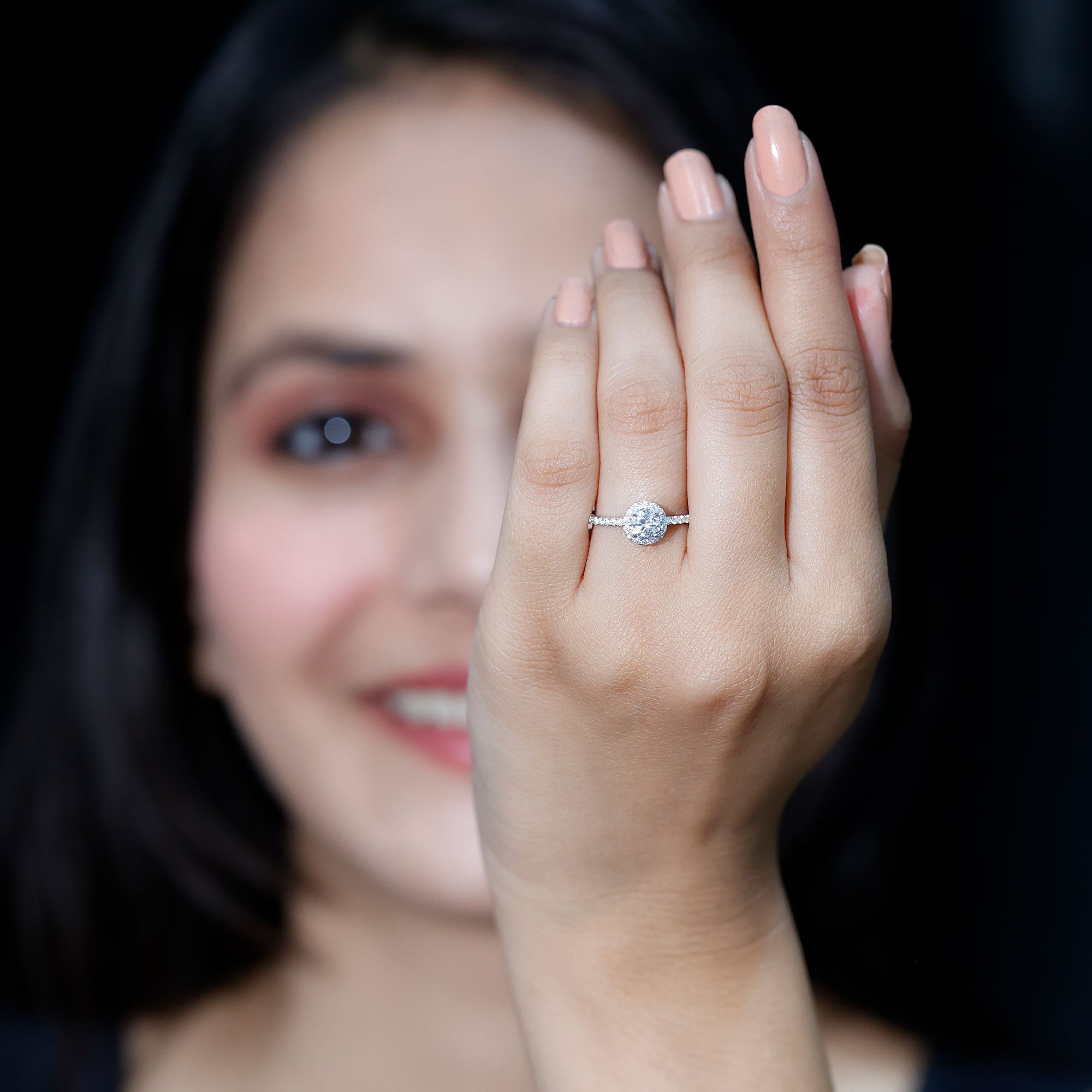 1.25 CT Moissanite Classic Halo Engagement Ring D-VS1 - Rosec Jewels