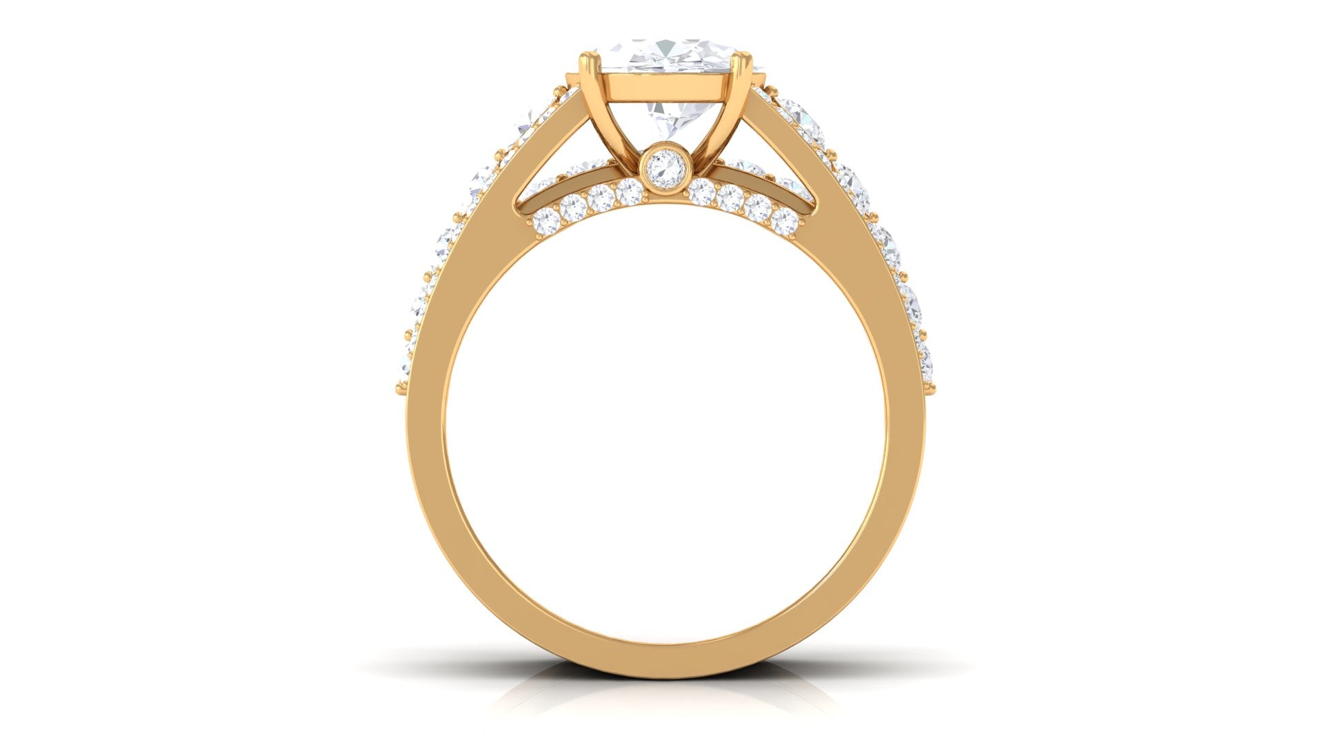 Zircon Designer Wedding Ring Set with Band AAAA - Rosec Jewels